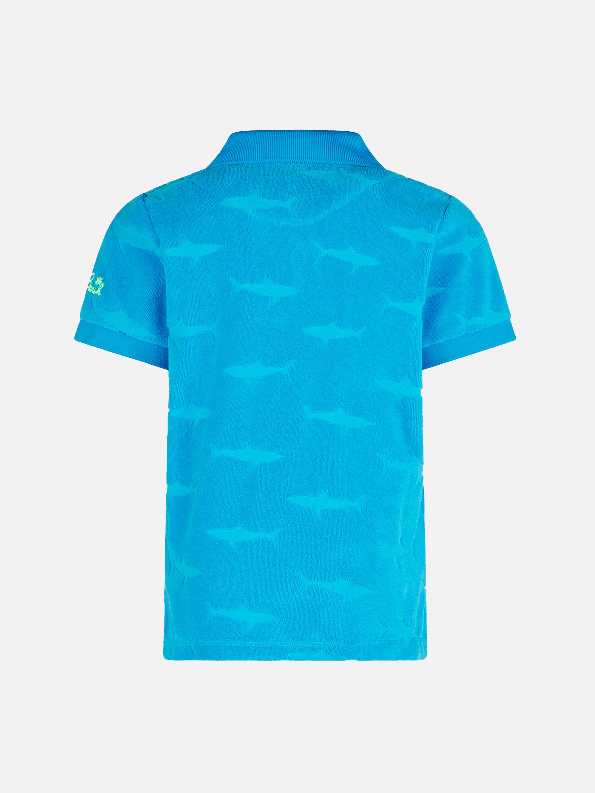mc2-saint-barth-ecstasea-polo-bambino-bluette-squali-spugna image 3