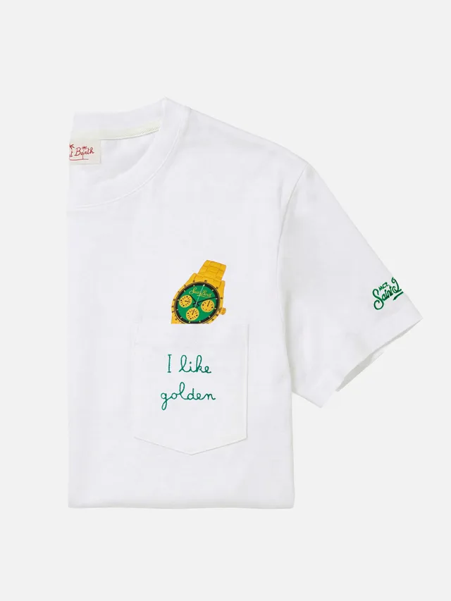 mc2-saint-barth-t-shirt-austin-uomo-bianca-in-cotone-con-stampa-orologio image 1