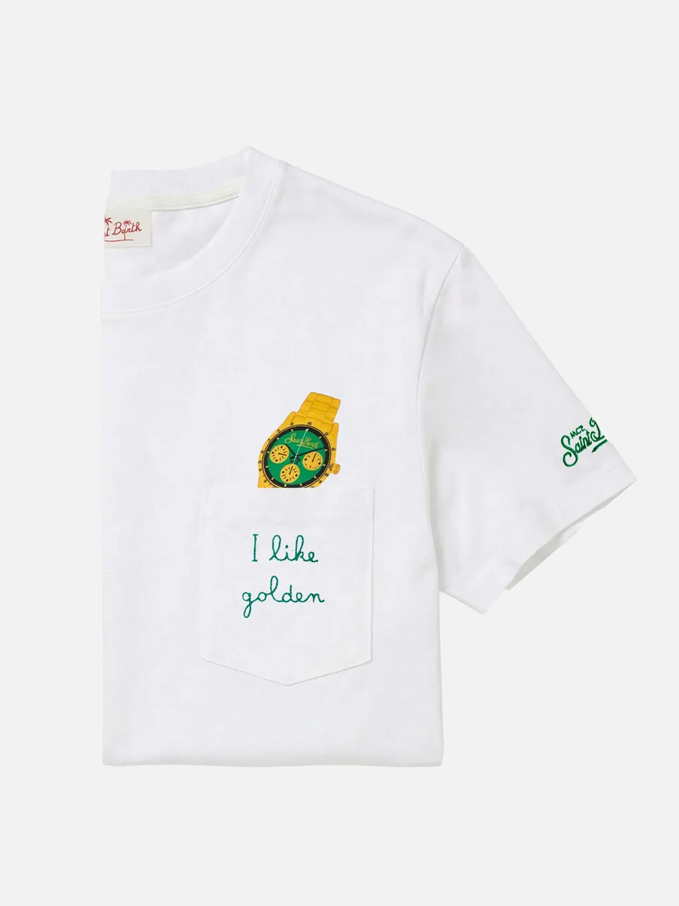 mc2-saint-barth-t-shirt-austin-uomo-bianca-in-cotone-con-stampa-orologio image 1