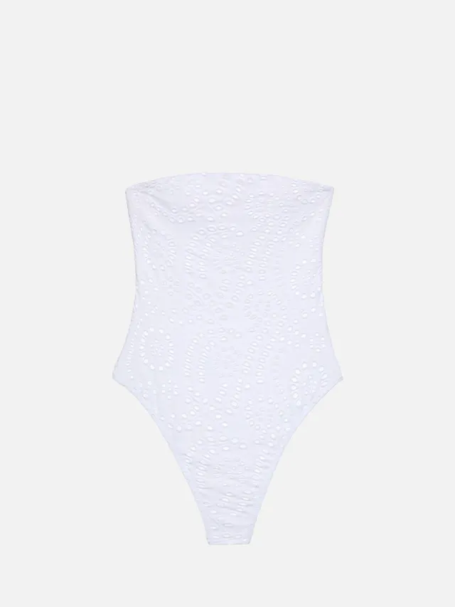 mc2-saint-barth-kayla-costume-intero-senza-spalline-in-sangallo-di-cotone-bianco image 1