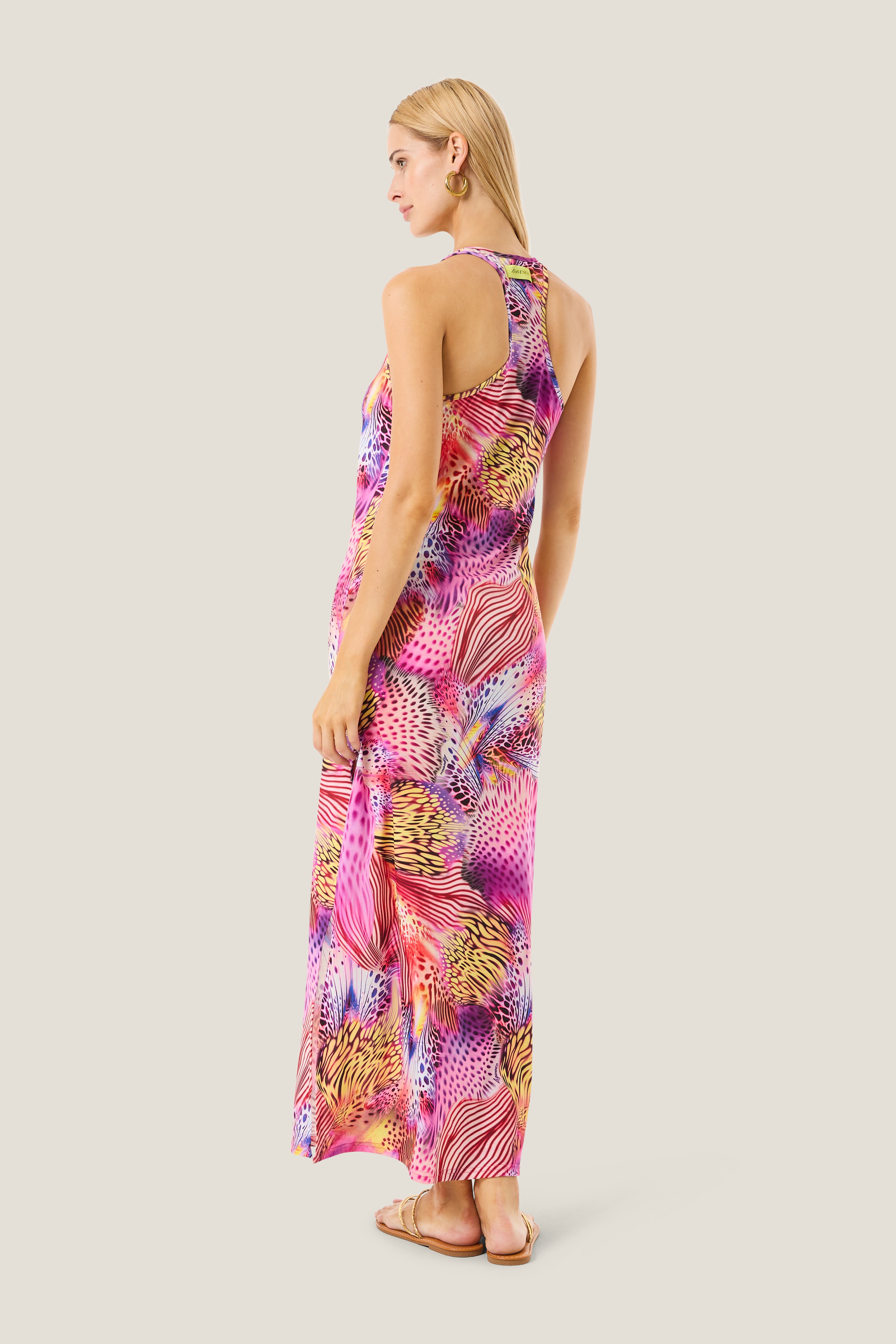 4giveness-abito-lungo-pink-butterfly-donna-cover-up-mare image 2