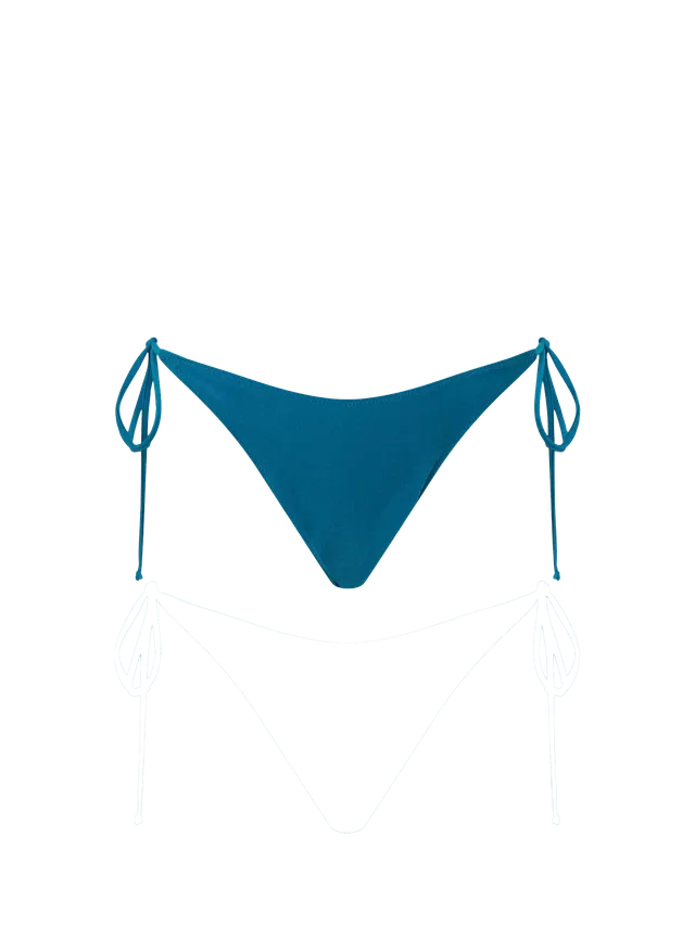 mc2-saint-barth-slip-bikini-marielle-verde-teal-con-laccetti-regolabili image 1