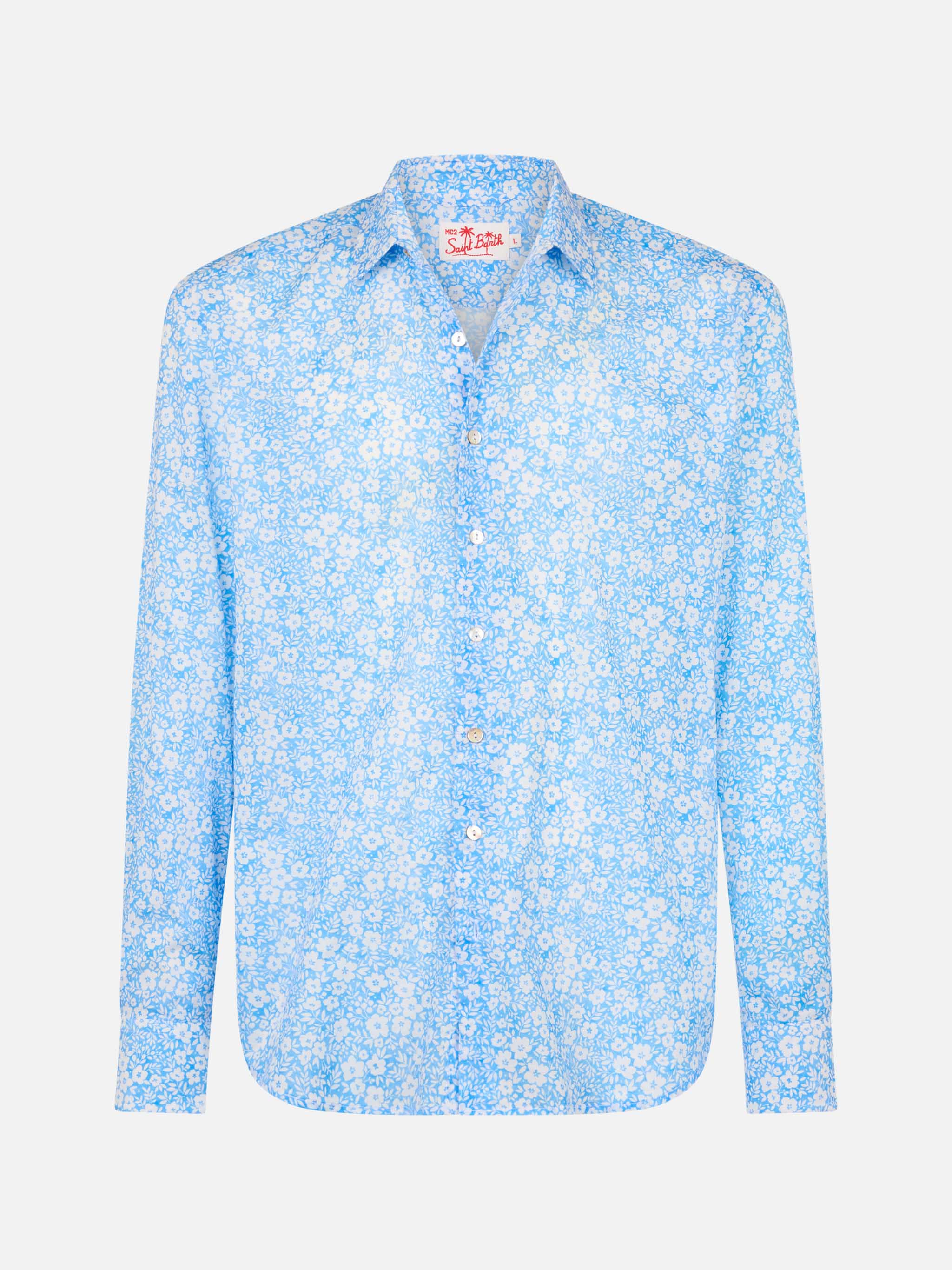 mc2-saint-barth-camicia-sikelia-in-mussola-di-cotone-a-micro-fiori-multicolor image 4