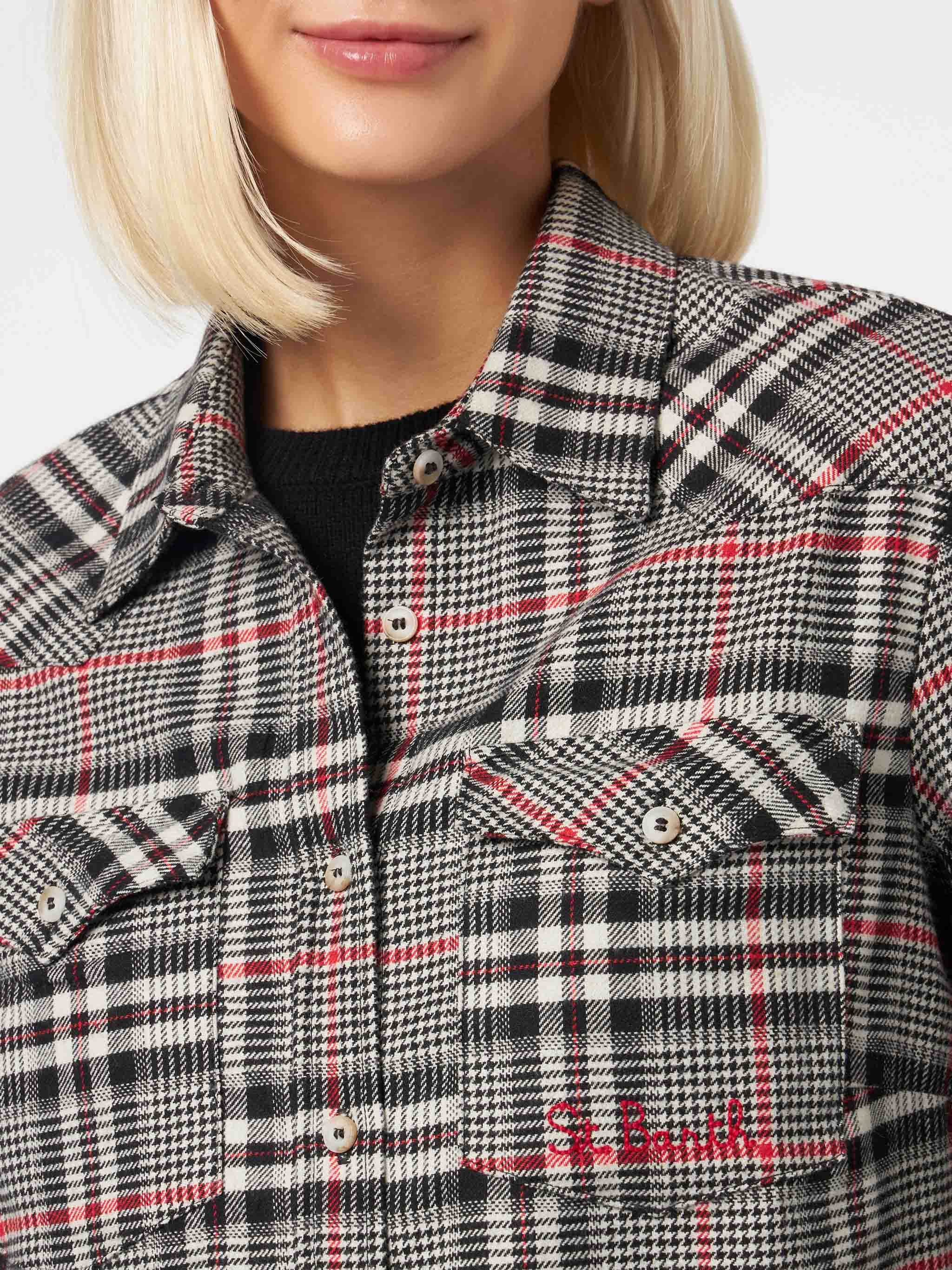 mc2-saint-barth-overshirt-deer-con-stampa-principe-di-galles image 2