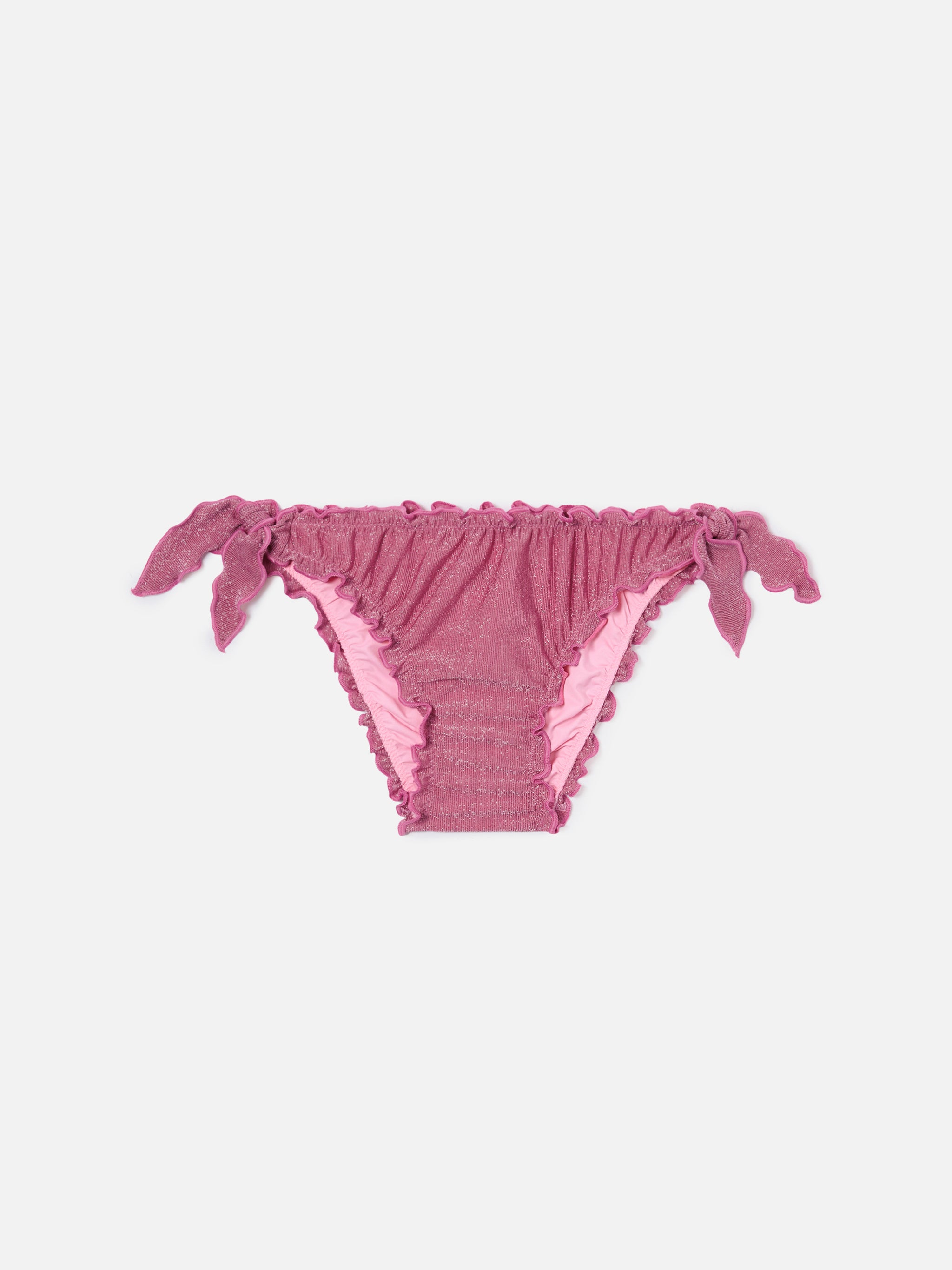 mc2-saint-barth-cric-slip-mare-bambina-lurex-rosa-scuro-tinta-unita image 1