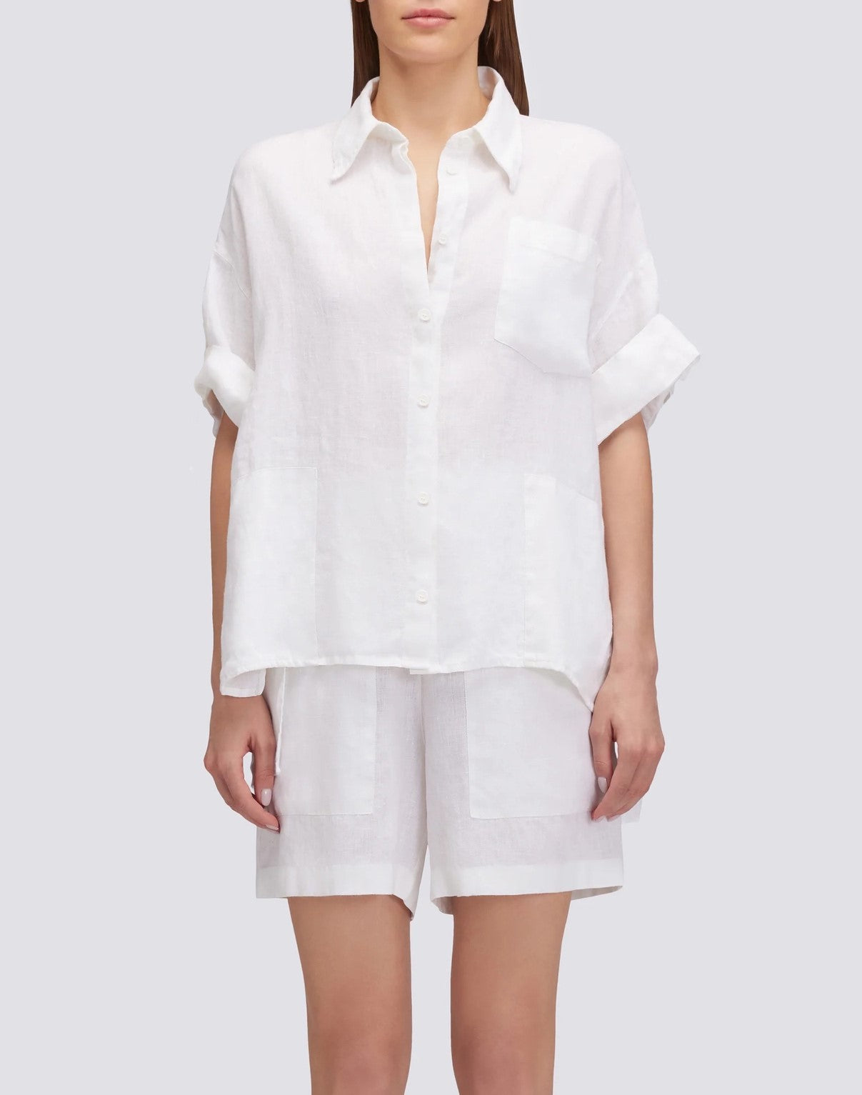 sundek-camicia-donna-in-lino-tinto-capo-con-tasca-2 image 1