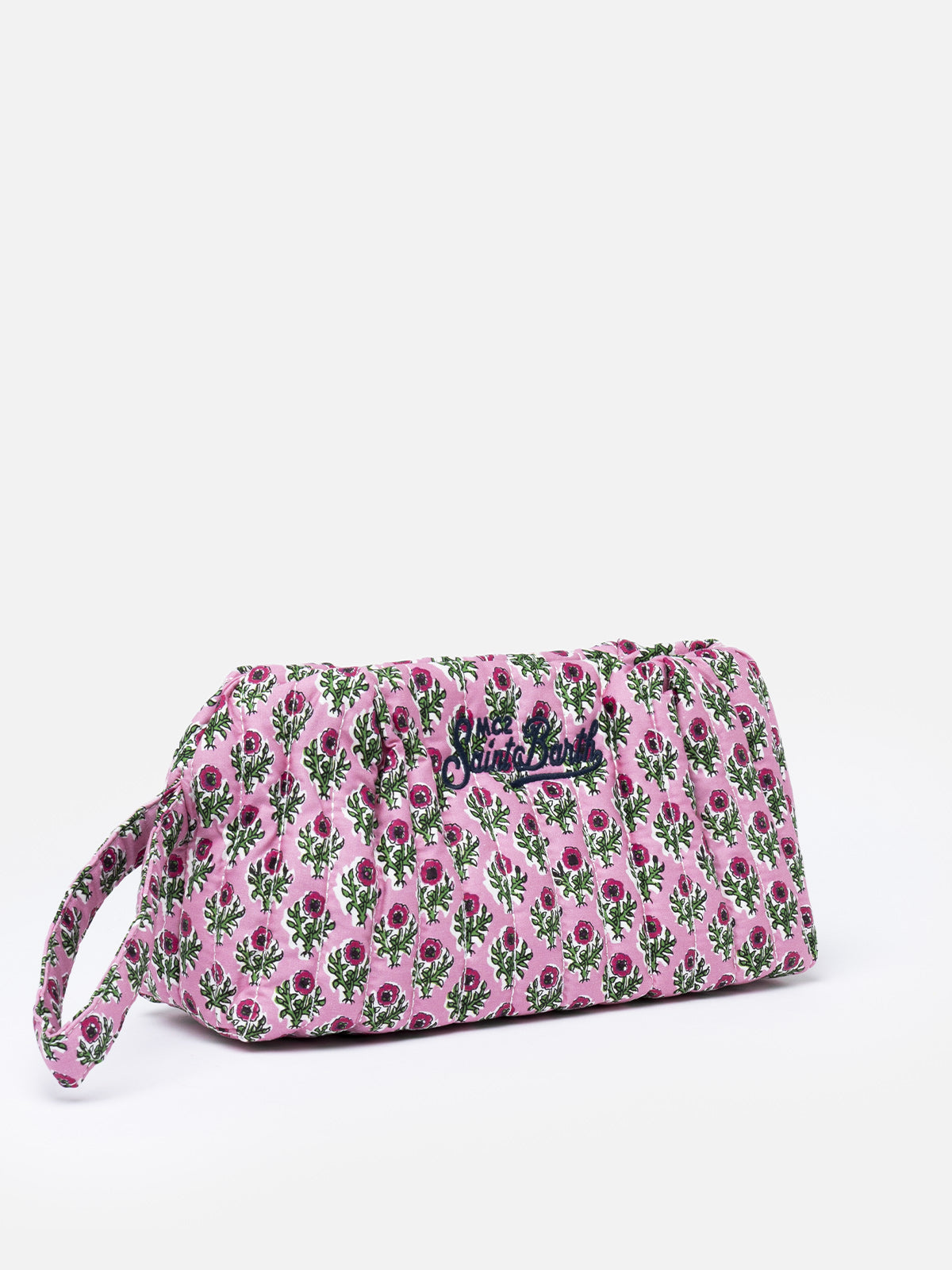 mc2-saint-barth-pochette-piccola-trapuntata-rosa-con-patch-floreale image 4