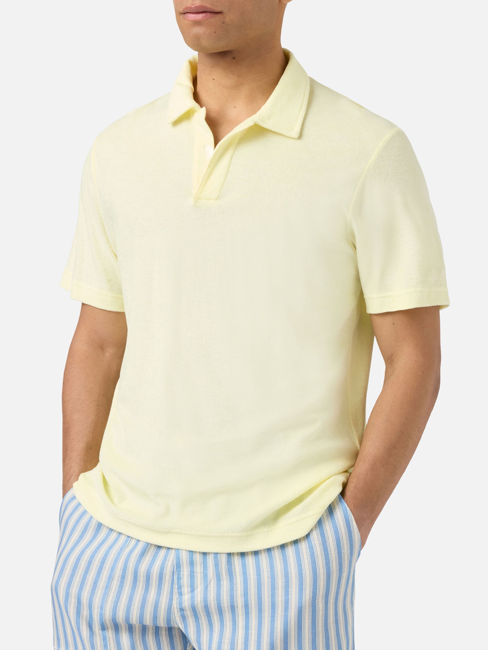 mc2-saint-barth-jeremy-polo-uomo-spugna-burro-senza-bottoni image 1