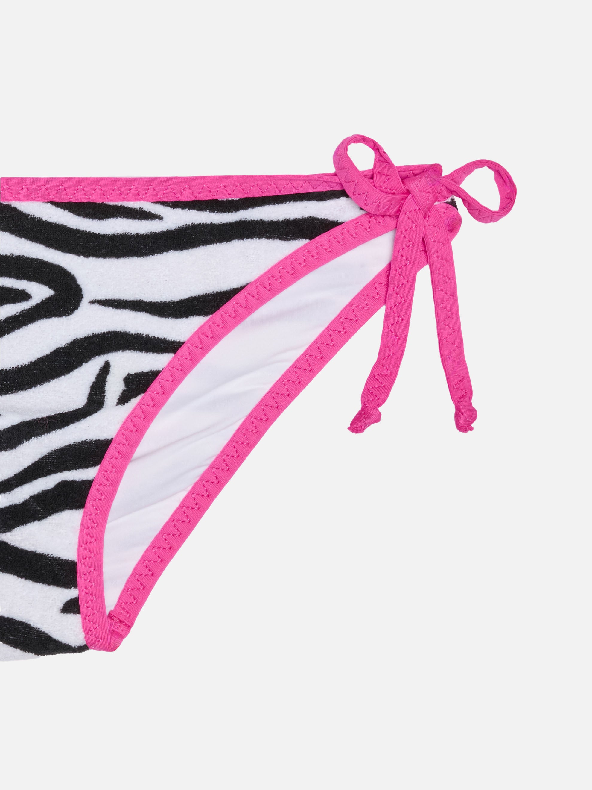 mc2-saint-barth-bikini-da-bambina-a-triangolo-con-stampa-zebrata-e-bordino-fucsi image 3