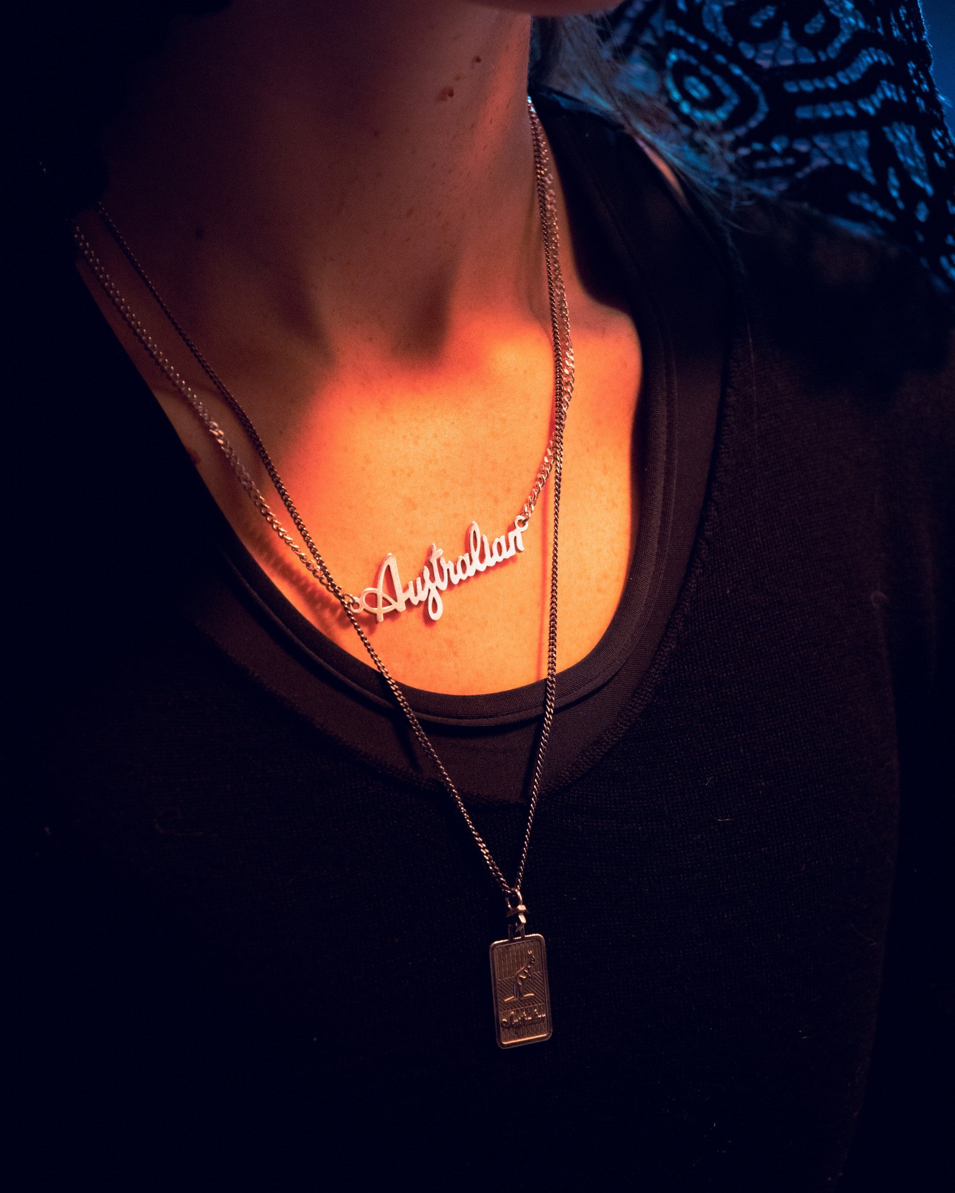 australian-logo-script-chain-collana-silver-60-cm image 2