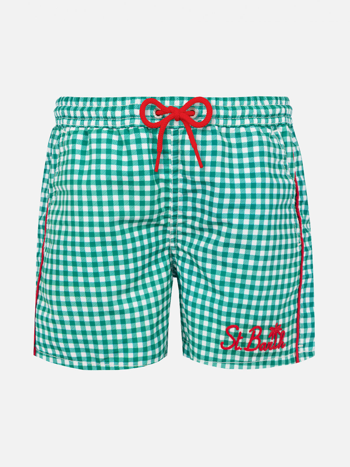 mc2-saint-barth-costume-da-bagno-bambino-stampa-vichy-verde-bianco-con-bordino-a image 5