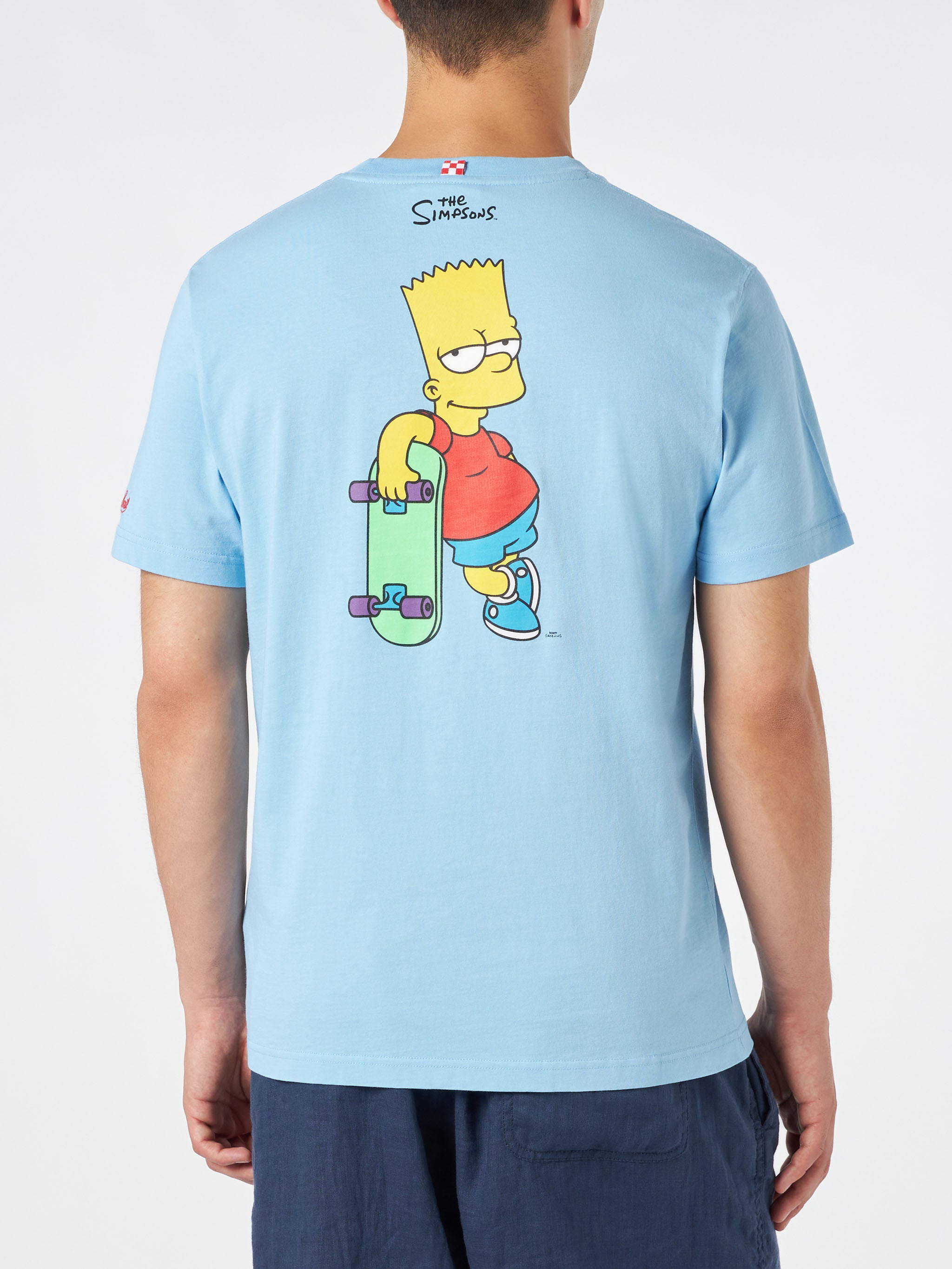 mc2-saint-barth-t-shirt-uomo-bart-simpson-skater-special-edition-azzurra-cotone image 3
