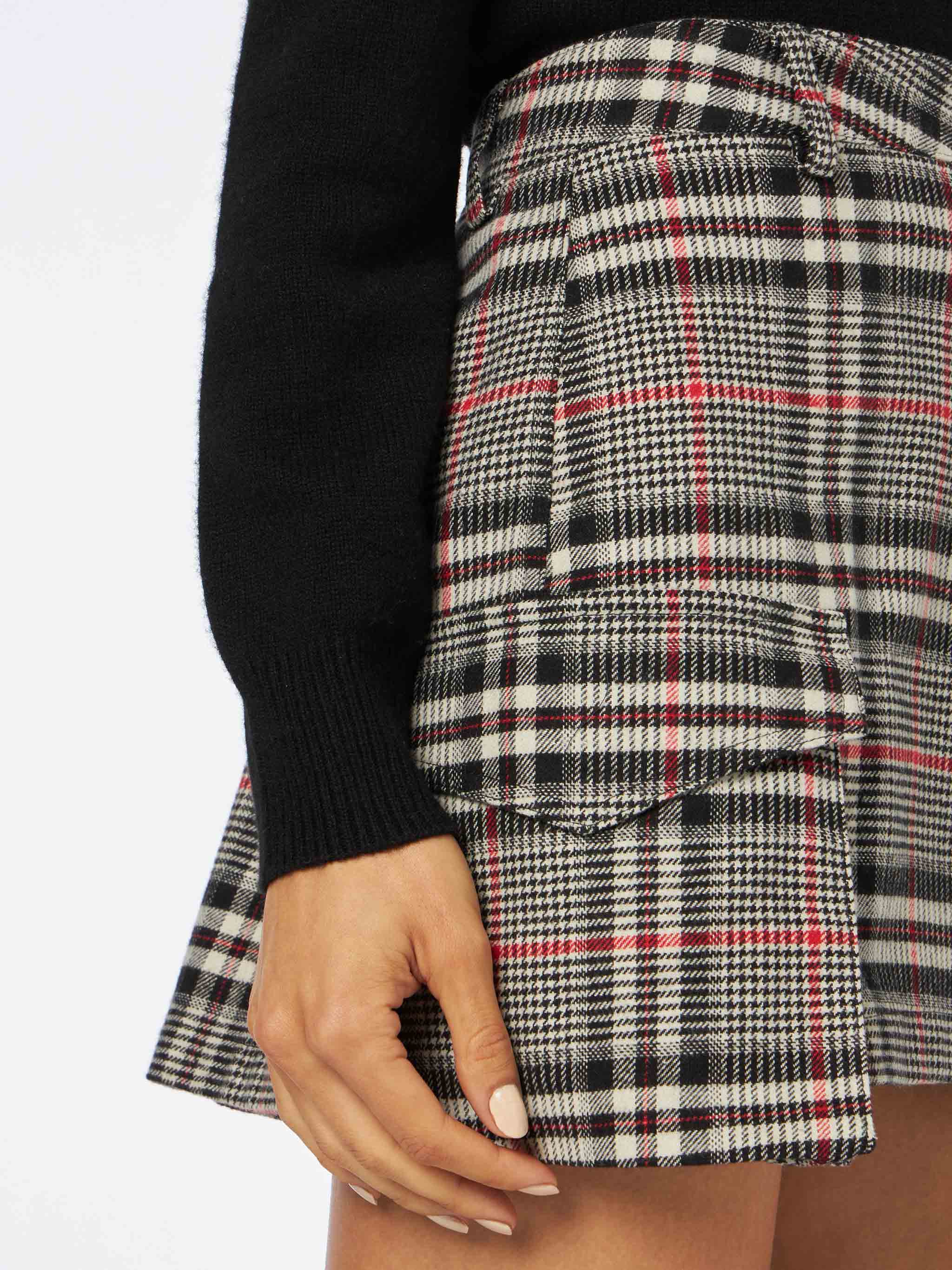 mc2-saint-barth-gonna-fern-cargo-corta-principe-di-galles-nera-donna image 3