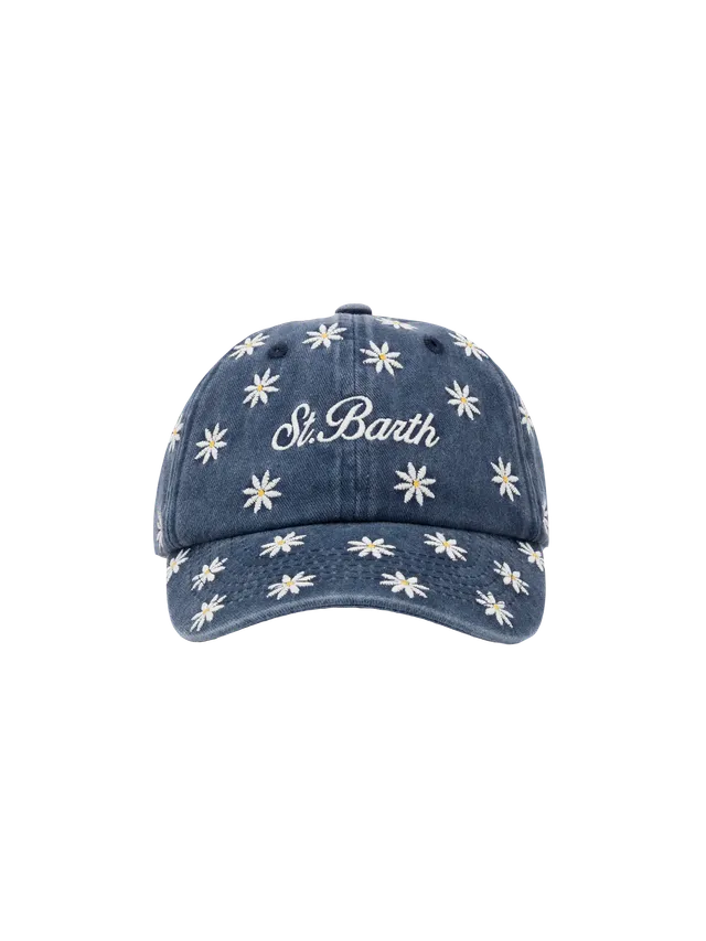 mc2-saint-barth-davis-jr-cappellino-bambino-denim-blu-margherite image 1