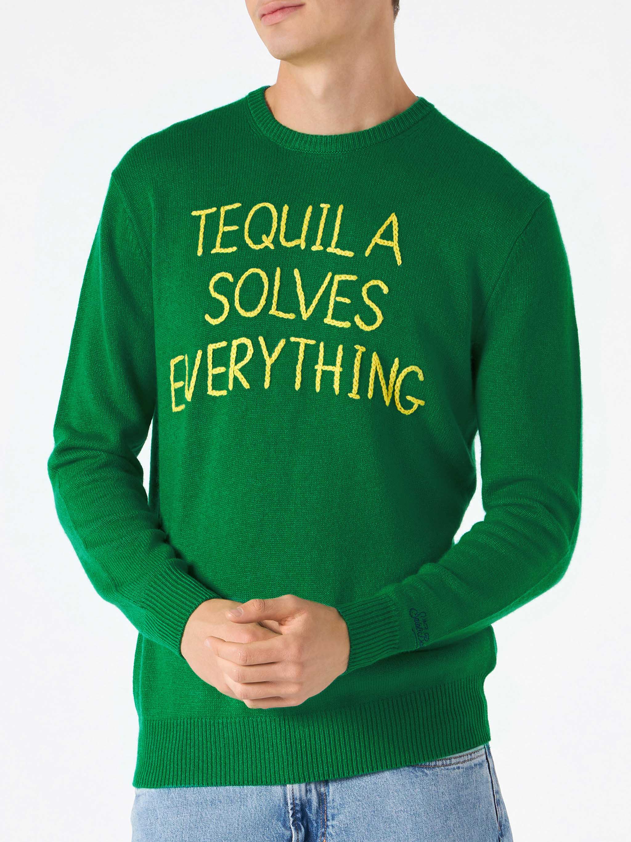 mc2-saint-barth-maglione-girocollo-uomo-verde-tequila-solves-everything image 3