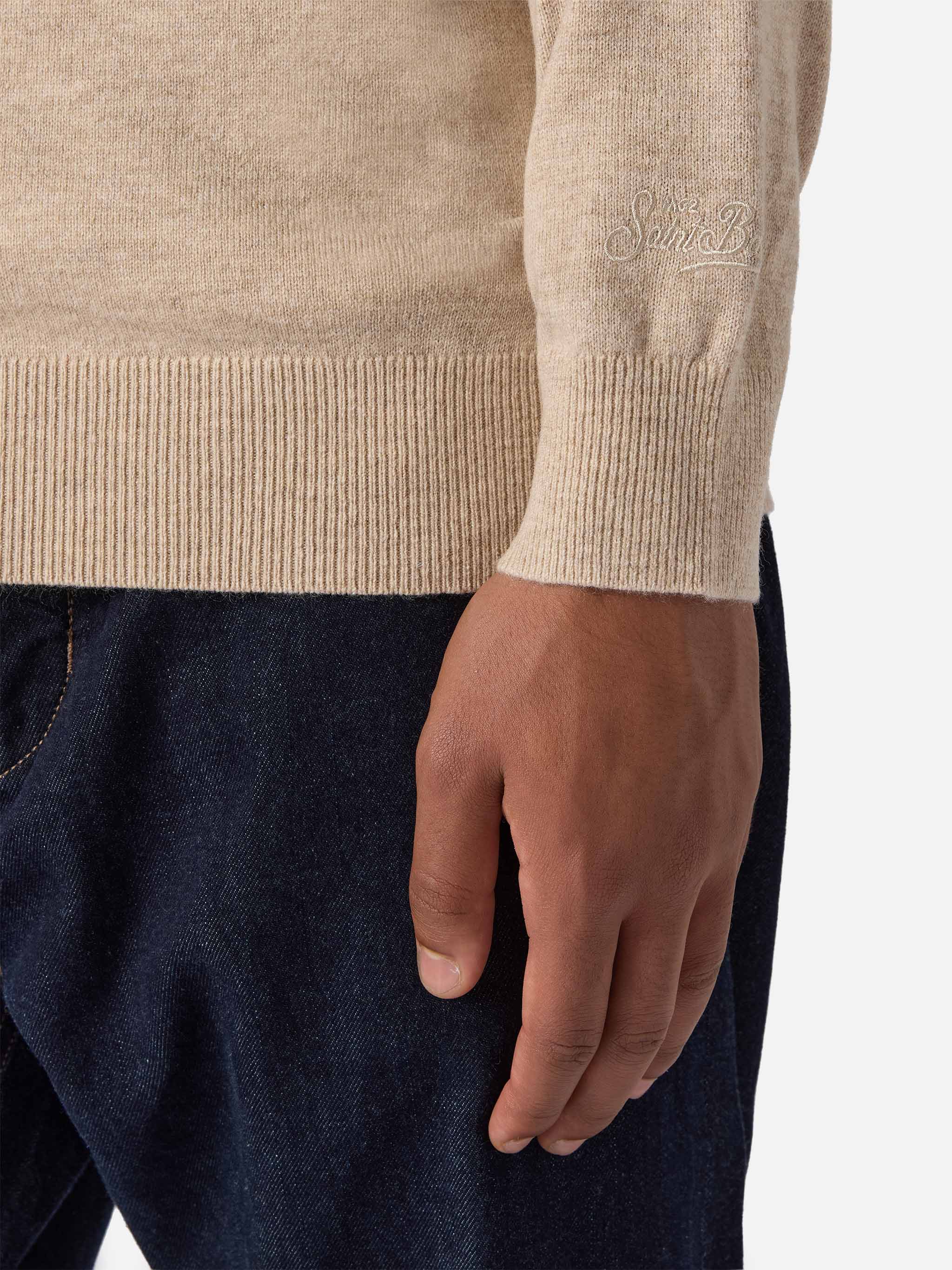 mc2-saint-barth-heron-light-maglione-uomo-beige-va-tutto-al-contrario image 3