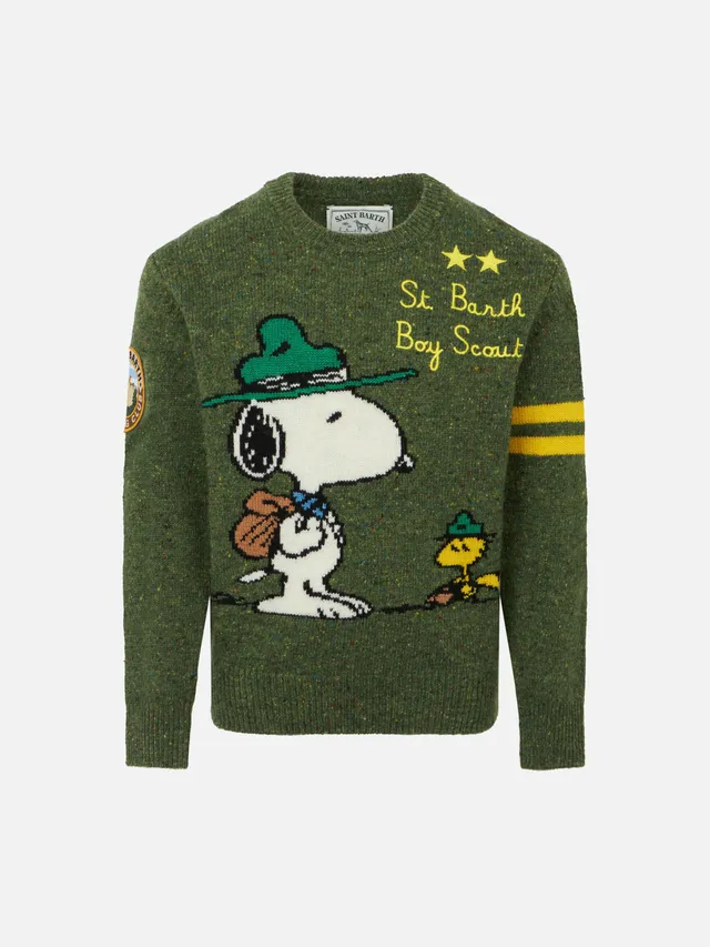 mc2-saint-barth-donegal-maglione-girocollo-bambino-snoopy-peanuts-verde image 1