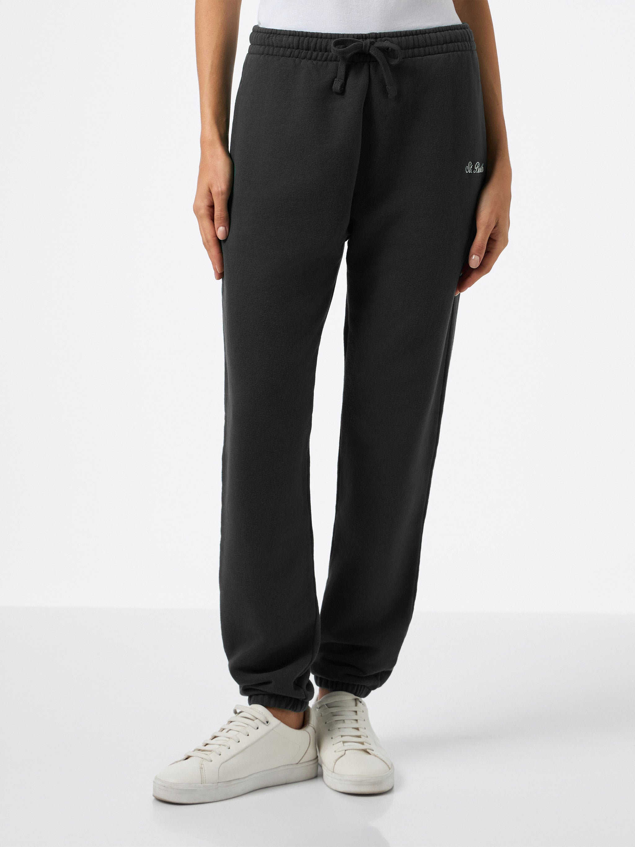 mc2-saint-barth-pantaloni-joggers-odalys-in-pile-nero image 2