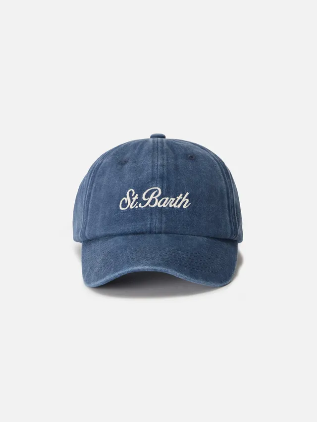 mc2-saint-barth-davis-das0004-cappellino-con-visiera-denim-blu-logo-ricamato image 1