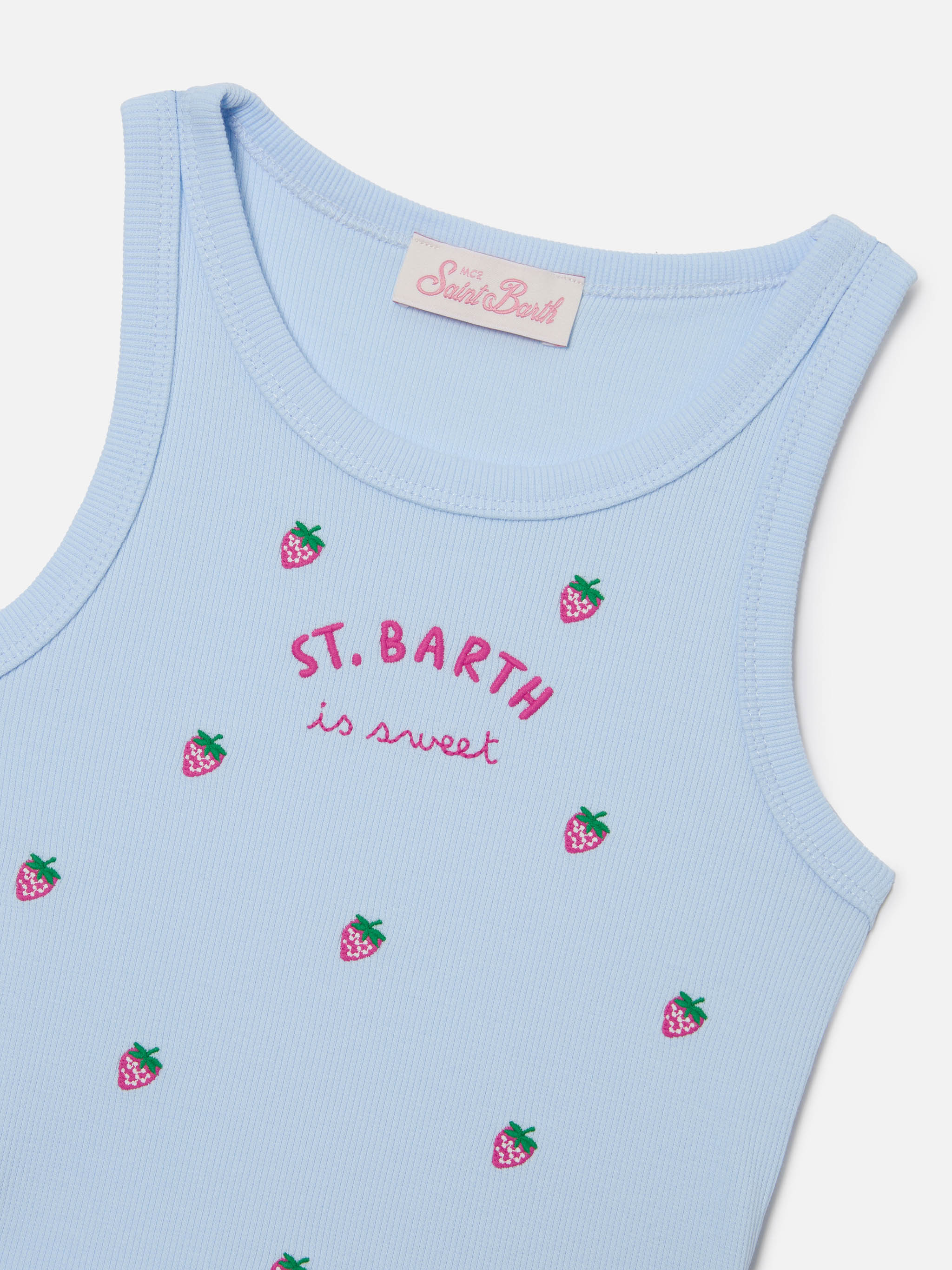 mc2-saint-barth-top-blue-jr-azzurro-con-ricami-st-barth-is-sweet-e-fragole image 2