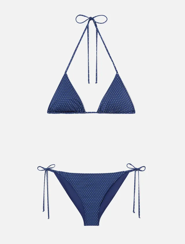 mc2-saint-barth-leah-virgo-bikini-triangolo-blu-micro-pois image 1