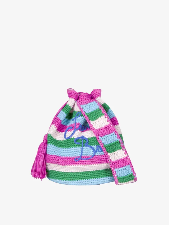 mc2-saint-barth-borsa-crochet-bucket-a-spalla-in-crochet-a-righe-multicolore image 1