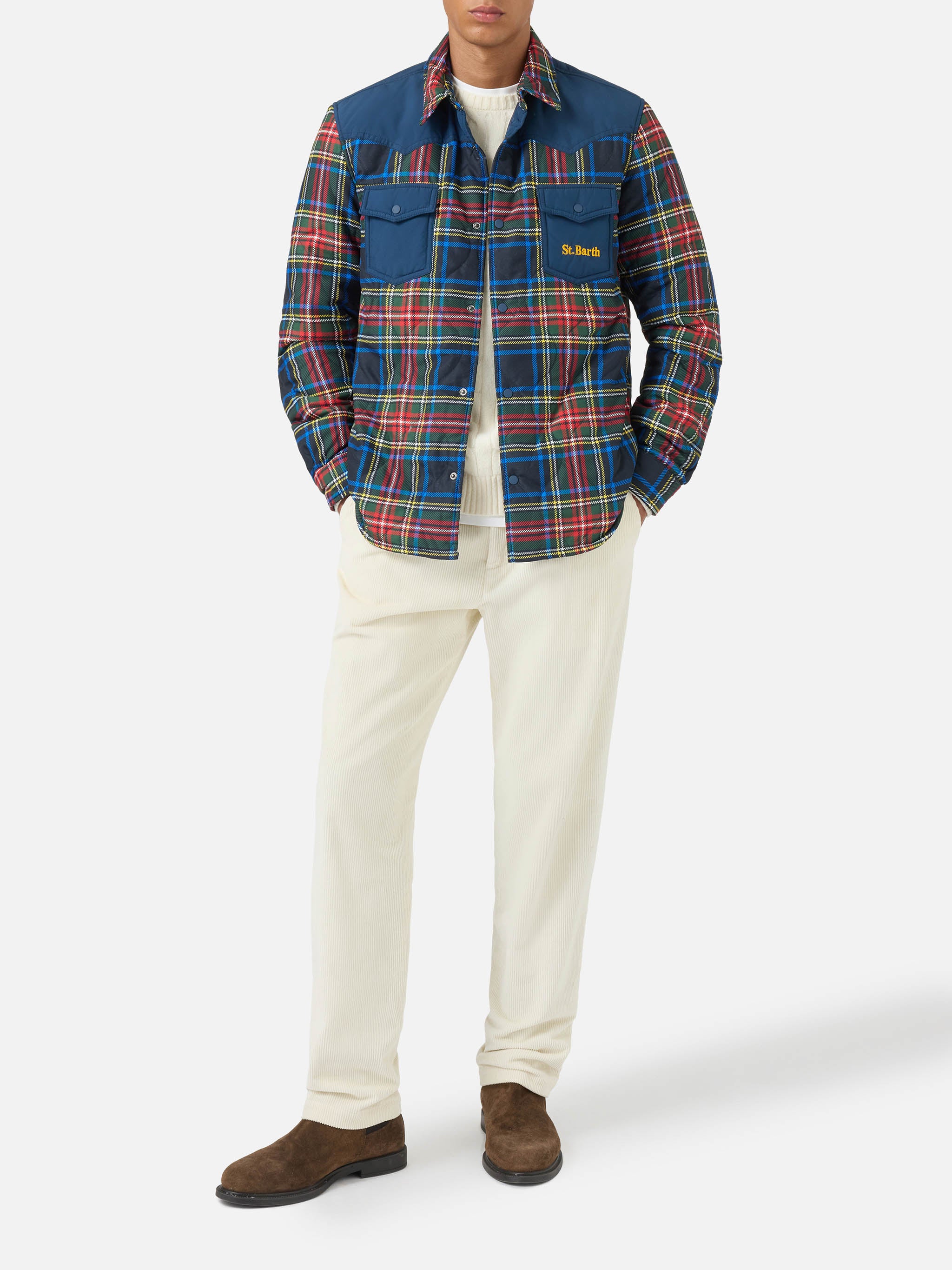 mc2-saint-barth-overshirt-imbottita-chalet-fantasia-tartan image 2
