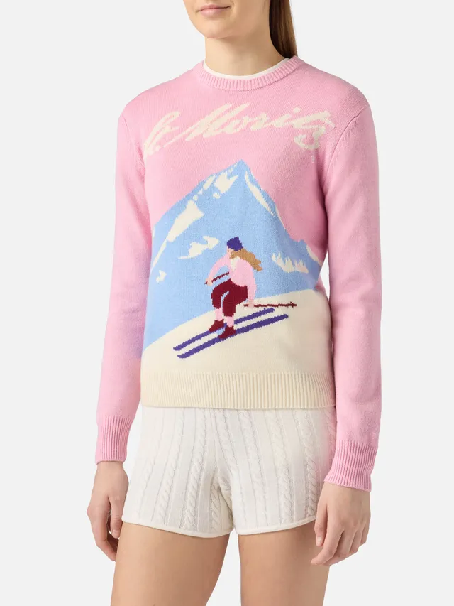 mc2-saint-barth-new-queen-st-moritz-special-edition-maglione-donna-rosa-in-misto image 1