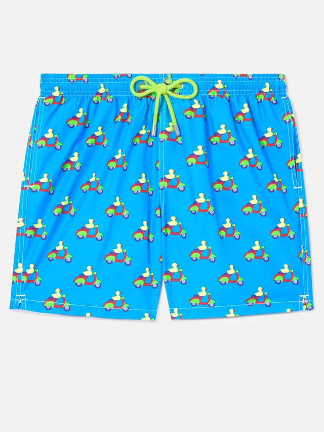 shorts-mare-mc2-saint-barth-blu-con-stampa-paperelle-su-scooter-special-edition- image 1