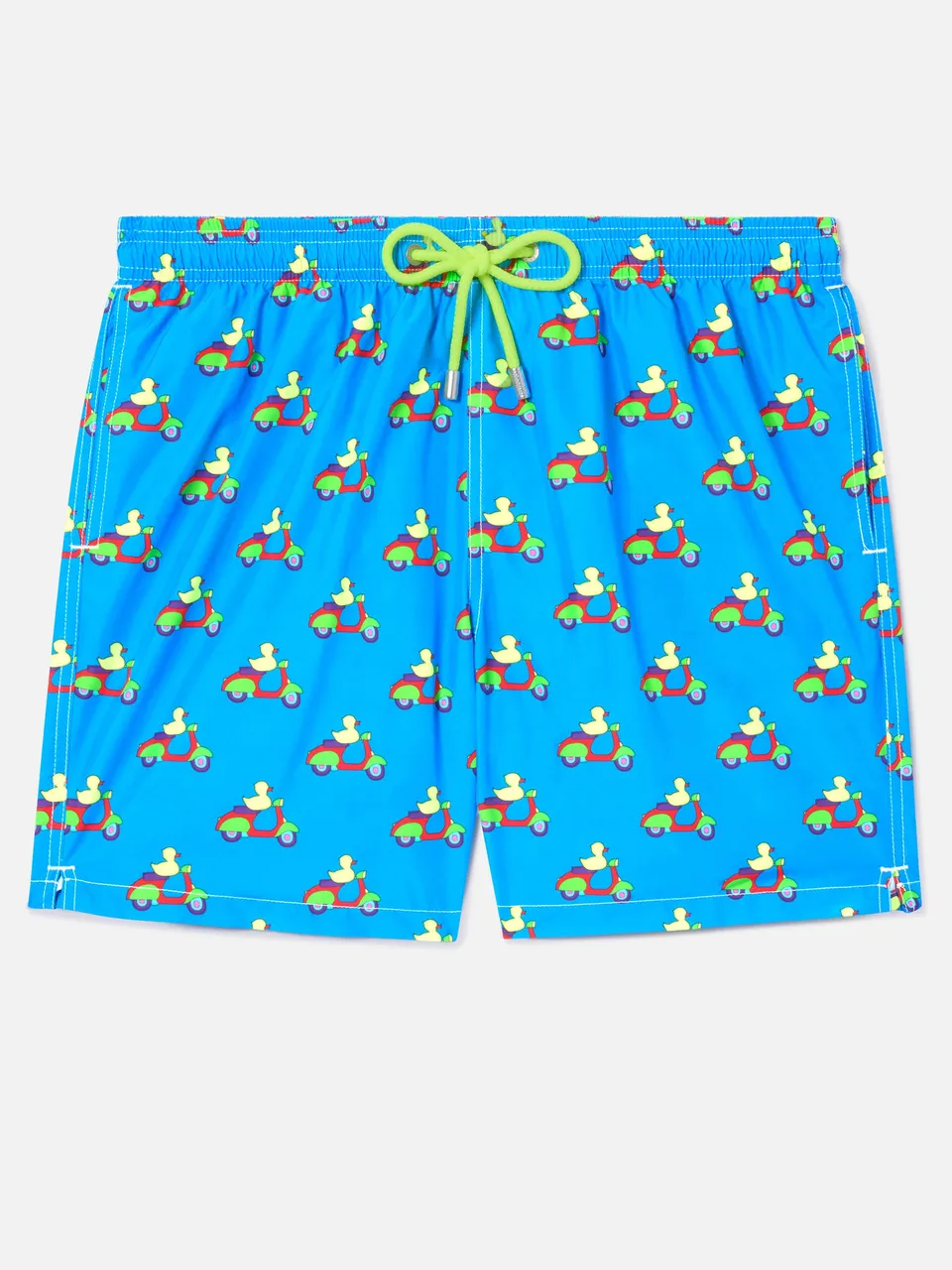 shorts-mare-mc2-saint-barth-blu-con-stampa-paperelle-su-scooter-special-edition- image 1