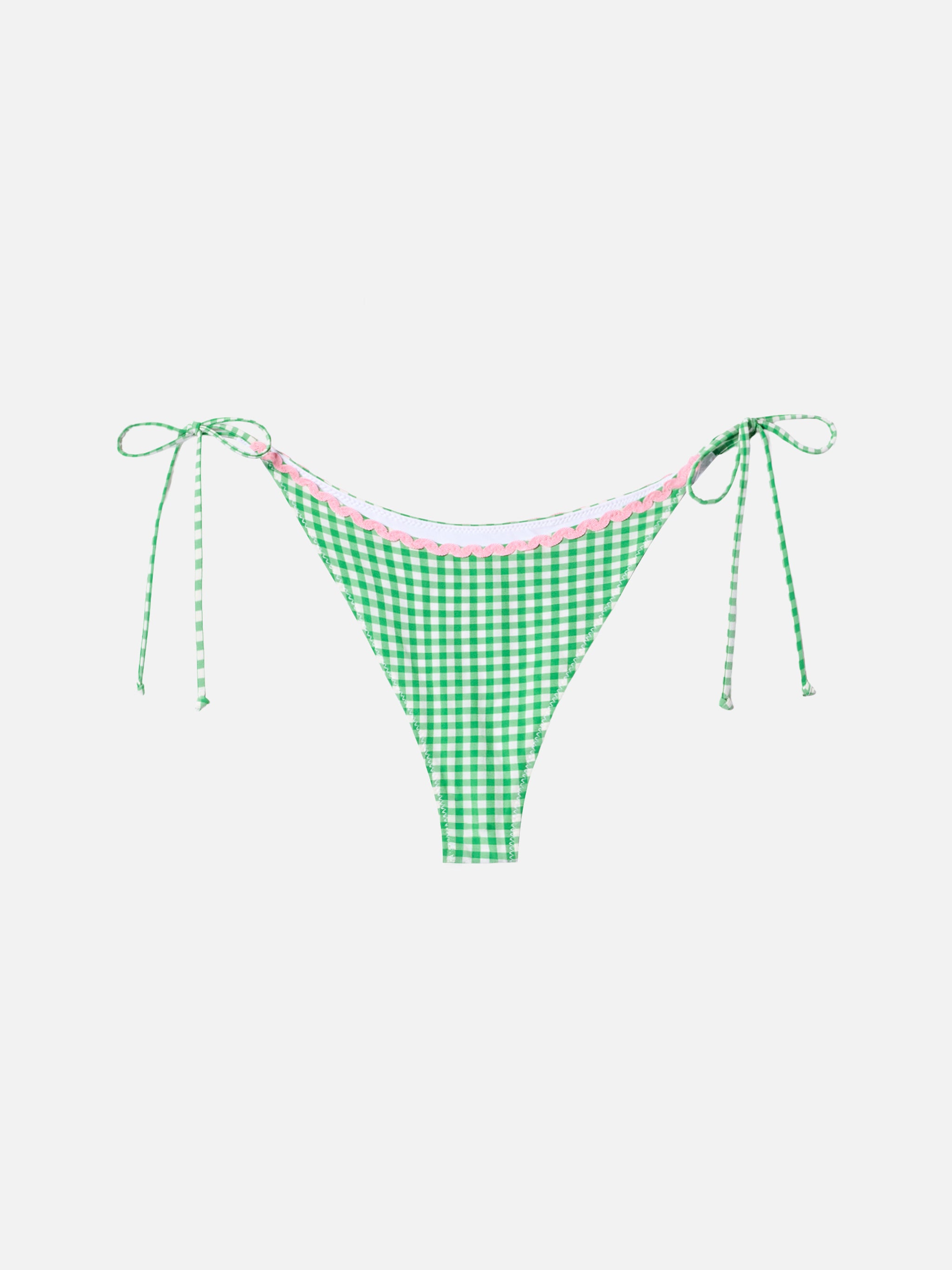 slip-mare-mc2-saint-barth-marielle-con-stampa-vichy-verde-e-lacci-laterali-regol image 1