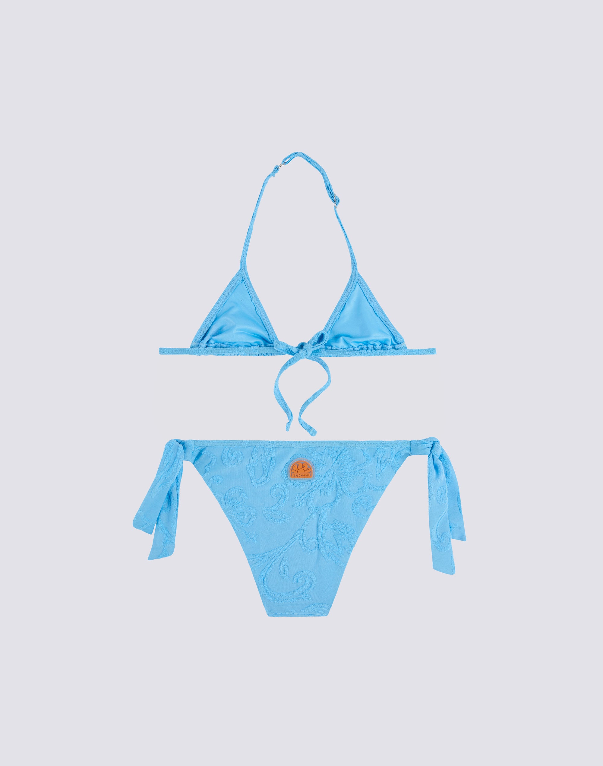 sundek-mini-bikini-bambina-spugna-jacquard-motivo-sk23-con-laccetti image 2