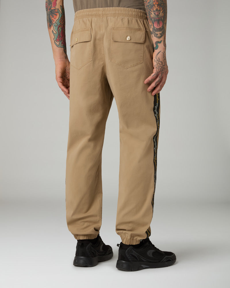 australian-mirage-lux-track-pant-caramello-pantalone-cotton-twill-con-banda-lux image 3