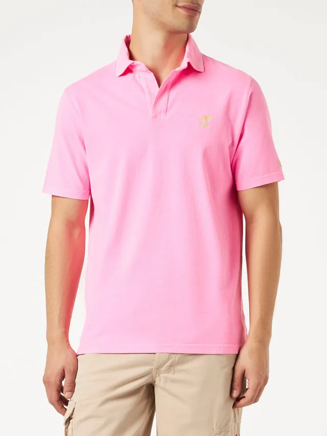 mc2-saint-barth-polo-brighton-da-uomo-in-cotone-jersey-rosa-fluo-tinta-unita-con image 1