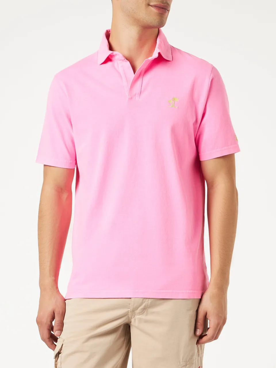 mc2-saint-barth-polo-brighton-da-uomo-in-cotone-jersey-rosa-fluo-tinta-unita-con image 1