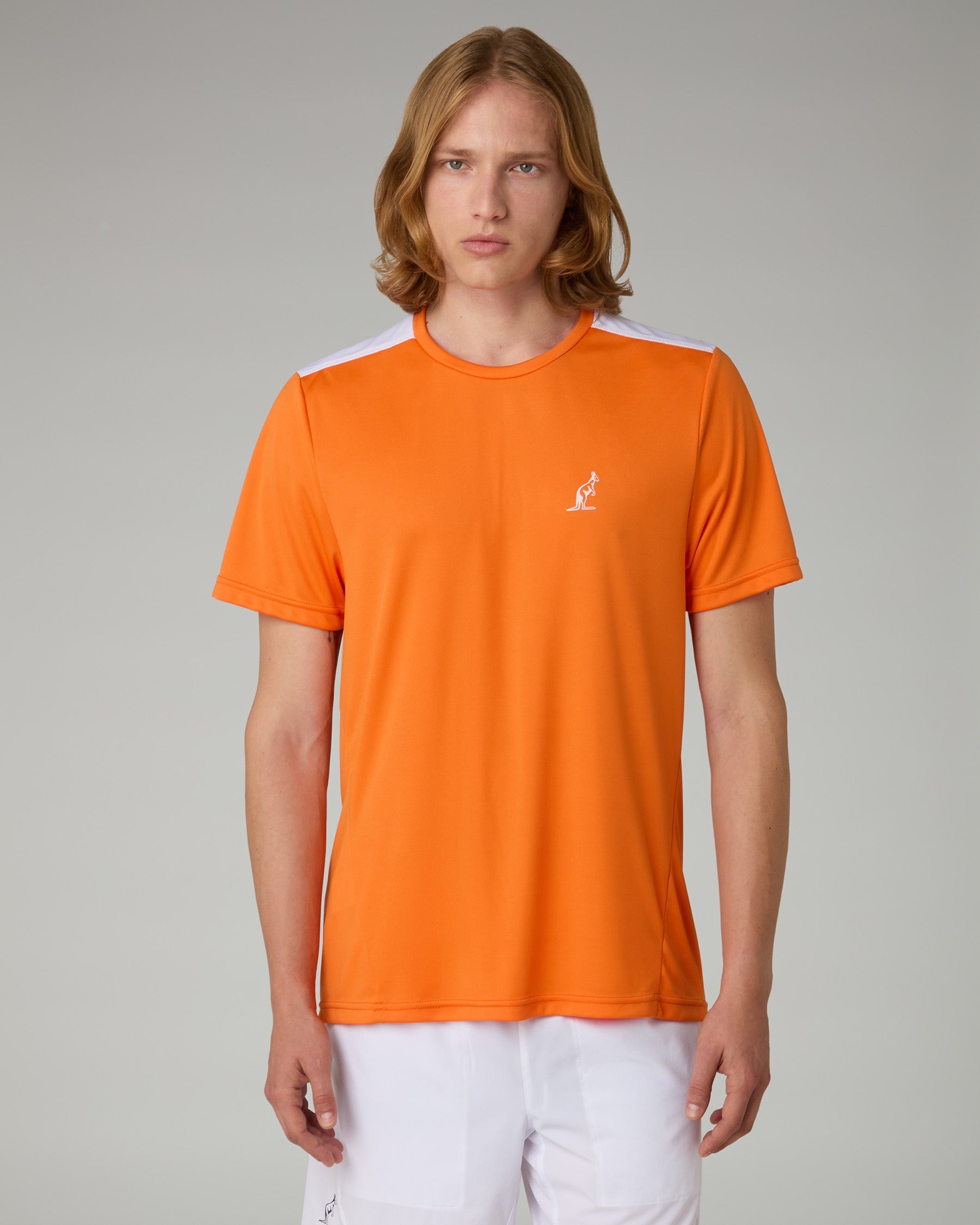 australian-court-t-shirt-arancio-acceso-in-tessuto-tecnico-ace image 1