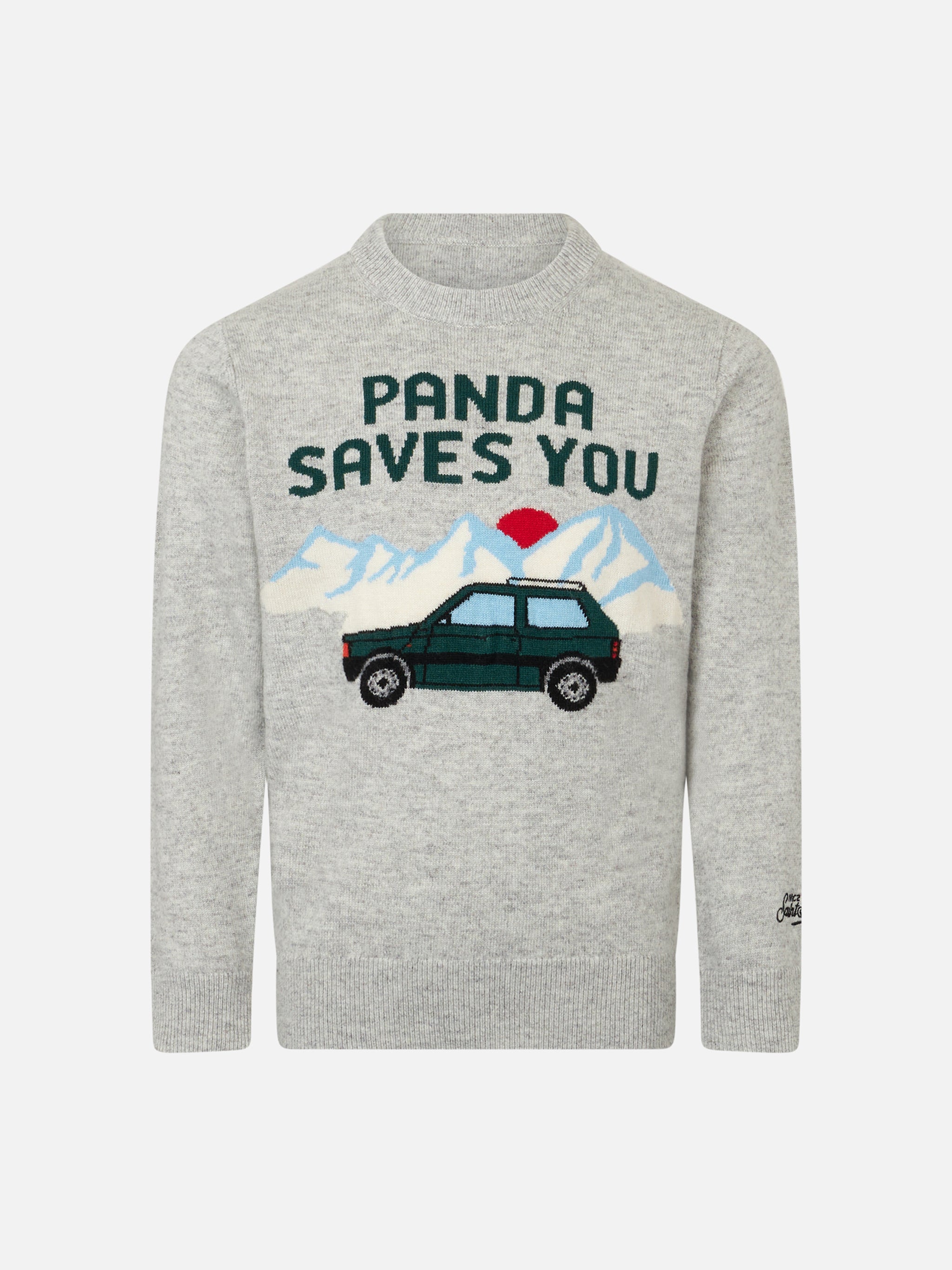 maglione-girocollo-bambino-mc2-saint-barth-con-stampa-jacquard-panda-saves-you image 1