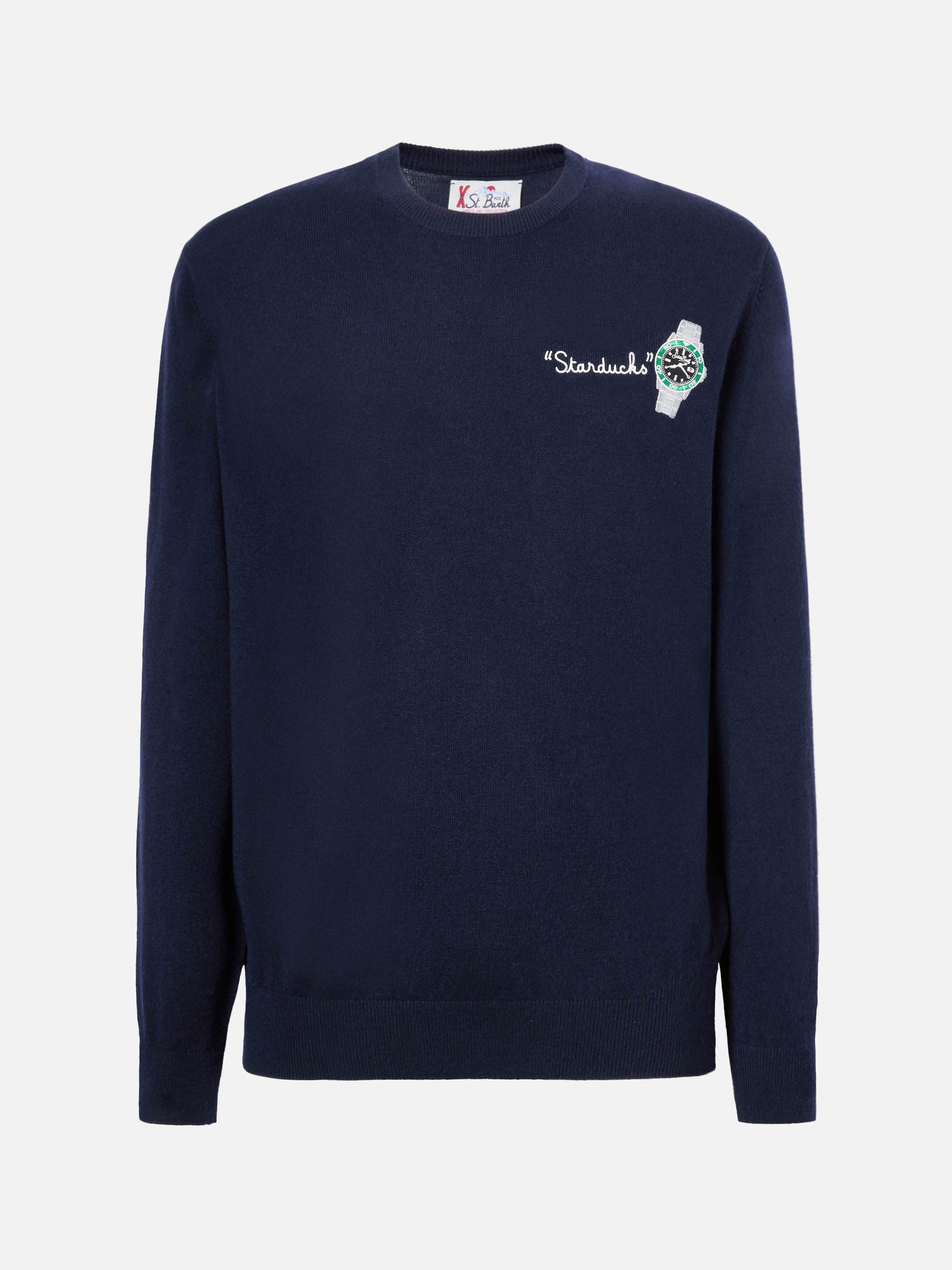mc2-saint-barth-heron-light-maglione-uomo-blu-navy-ricamo-starducks image 5