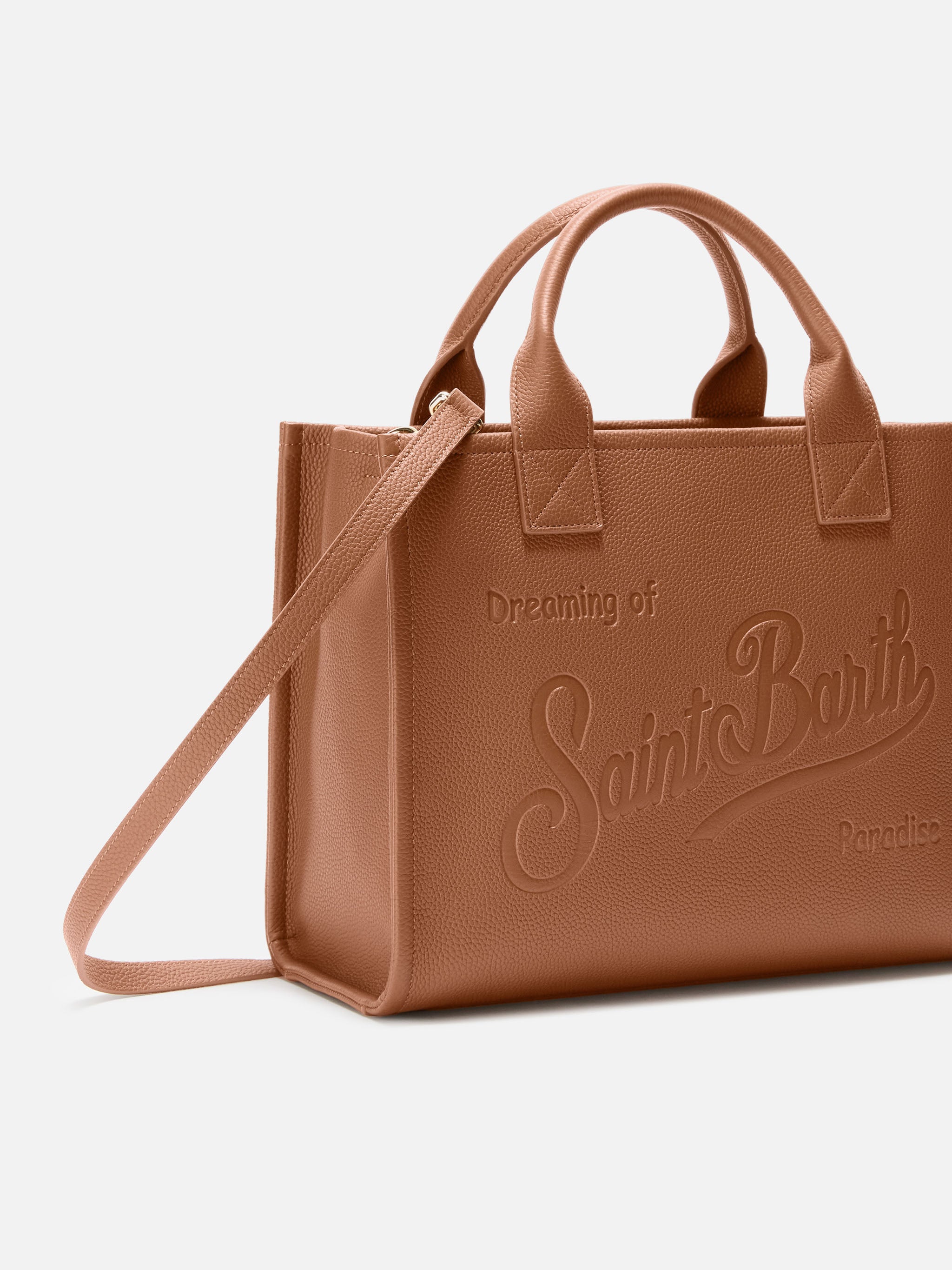 mc2-saint-barth-vanity-bag-large-borsa-a-spalla-in-pelle-martellata-cammello image 3