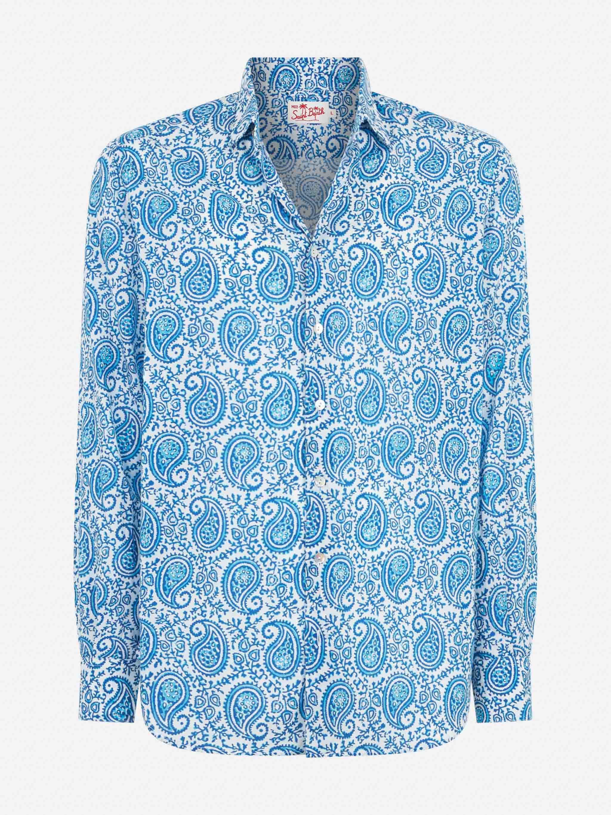 mc2-saint-barth-sikelia-camicia-uomo-mussola-cotone-paisley-bianco image 4