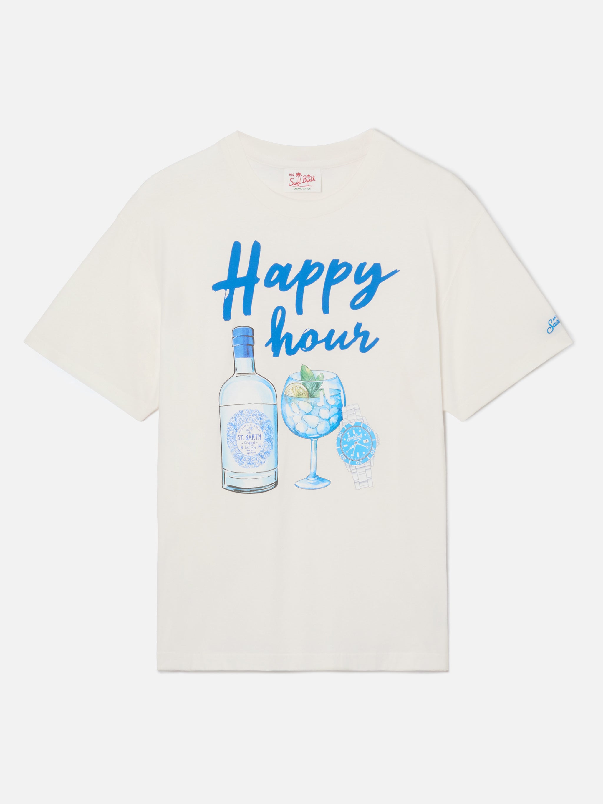 mc2-saint-barth-t-shirt-happy-hour-beige-da-uomo-in-puro-cotone-con-stampa-grafi image 1