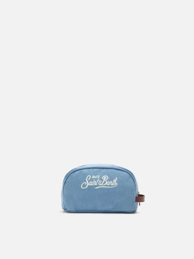 mc2-saint-barth-westwood-beauty-bag-lino-blu-logo-ricamato image 1