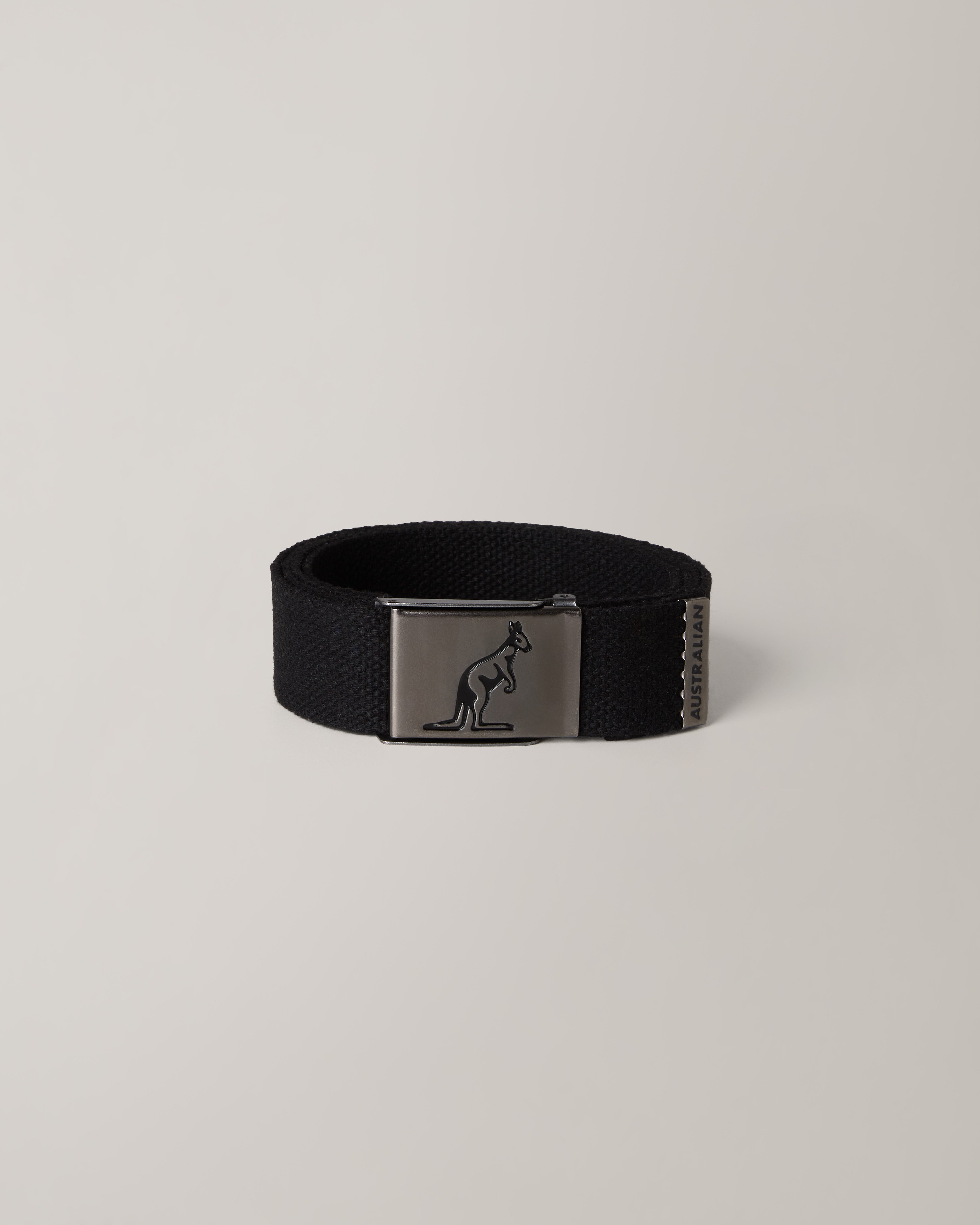 australian-kangaroo-belt-cintura-cotone-nera-regolabile-150-cm image 1