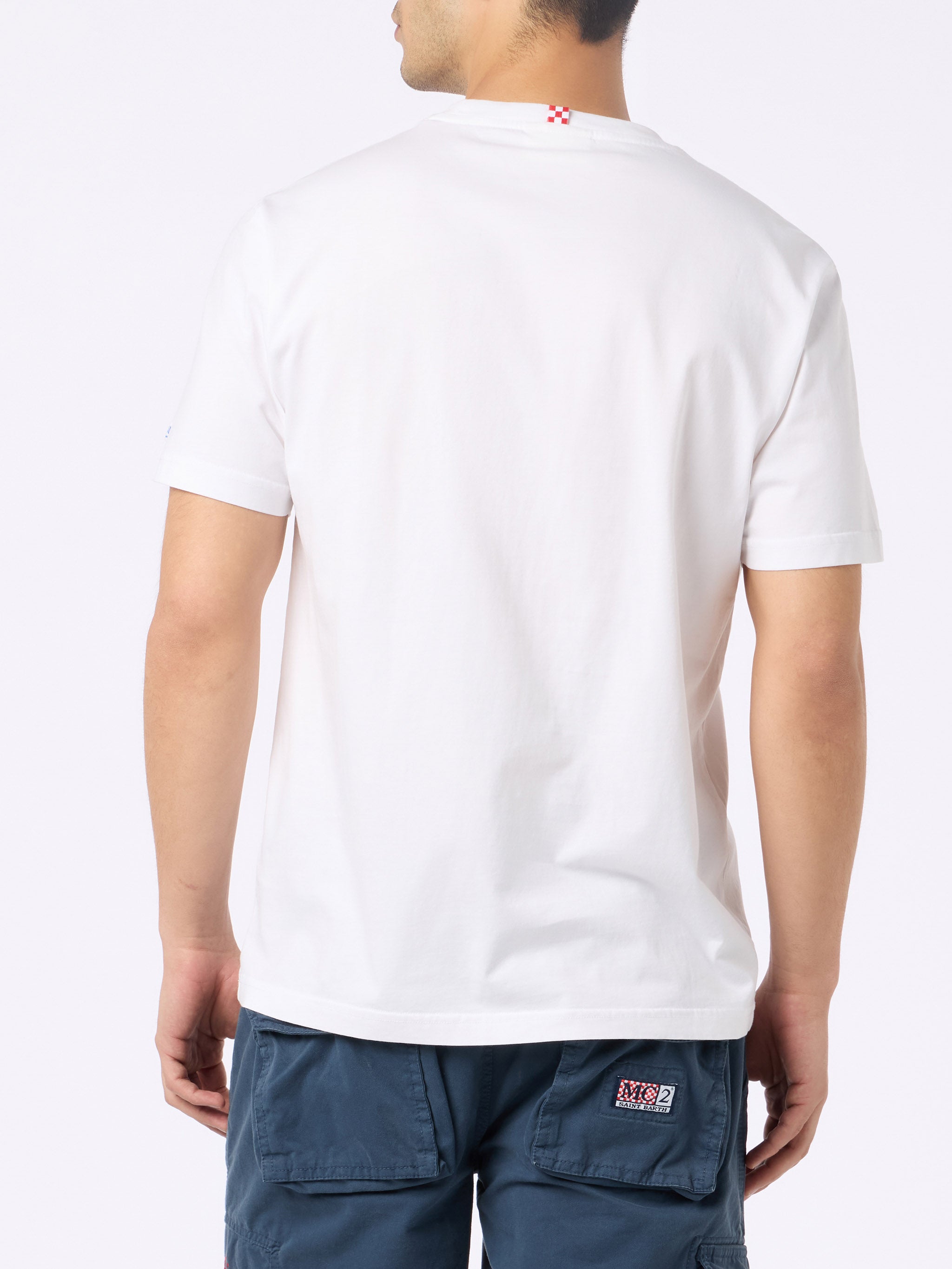 mc2-saint-barth-t-shirt-uomo-in-cotone-con-ricamo-cocktail-gin-tonic-obsessed image 3