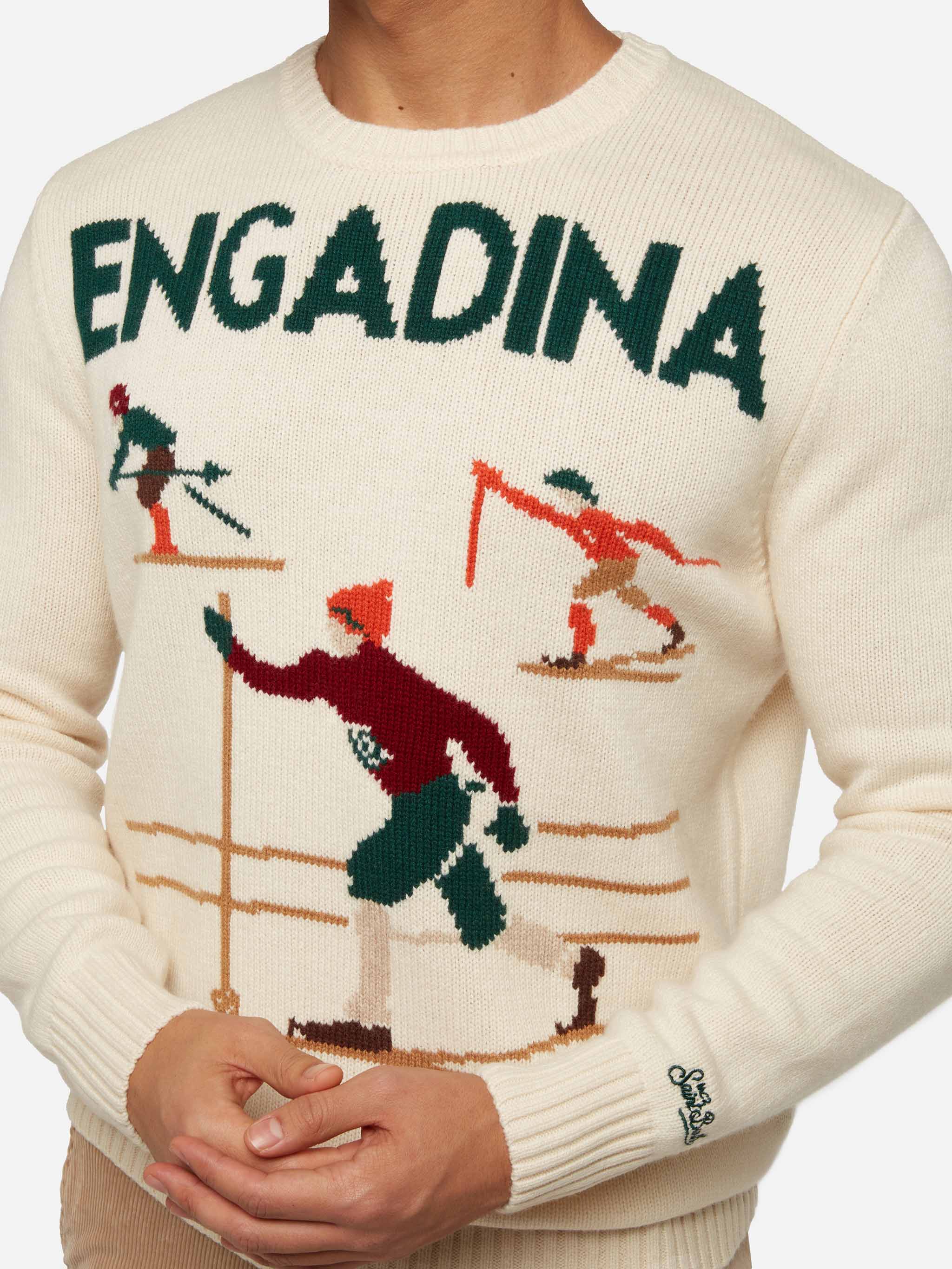 mc2-saint-barth-bombardino-light-maglione-uomo-bianco-jacquard-sciatori-engadina image 2