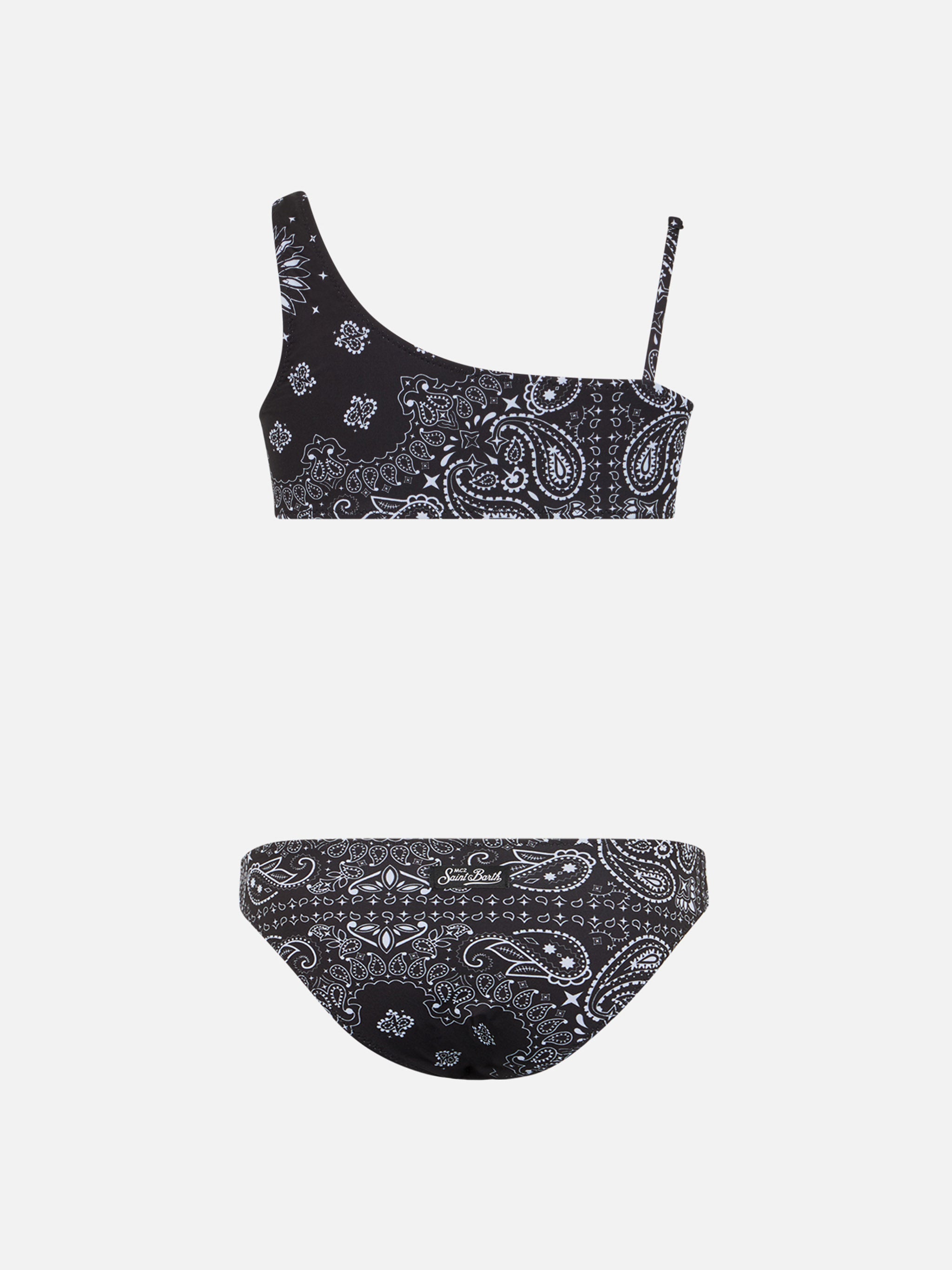 mc2-saint-barth-bikini-monospalla-vivy-bambina-stampa-bandana-nera image 2