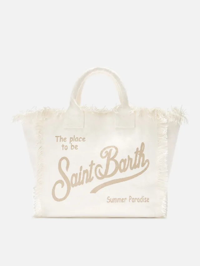 mc2-saint-barth-borsa-vanity-regular-tote-bag-in-canvas-bianca-con-frange image 1
