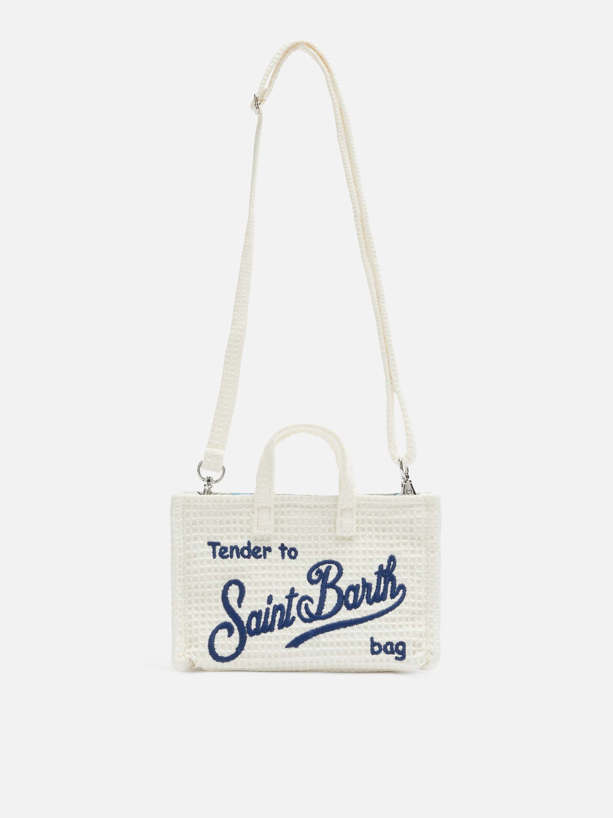 mc2-saint-barth-phone-bag-in-cotone-a-nido-d-ape-beige-con-chiusura-magnetica-e- image 1