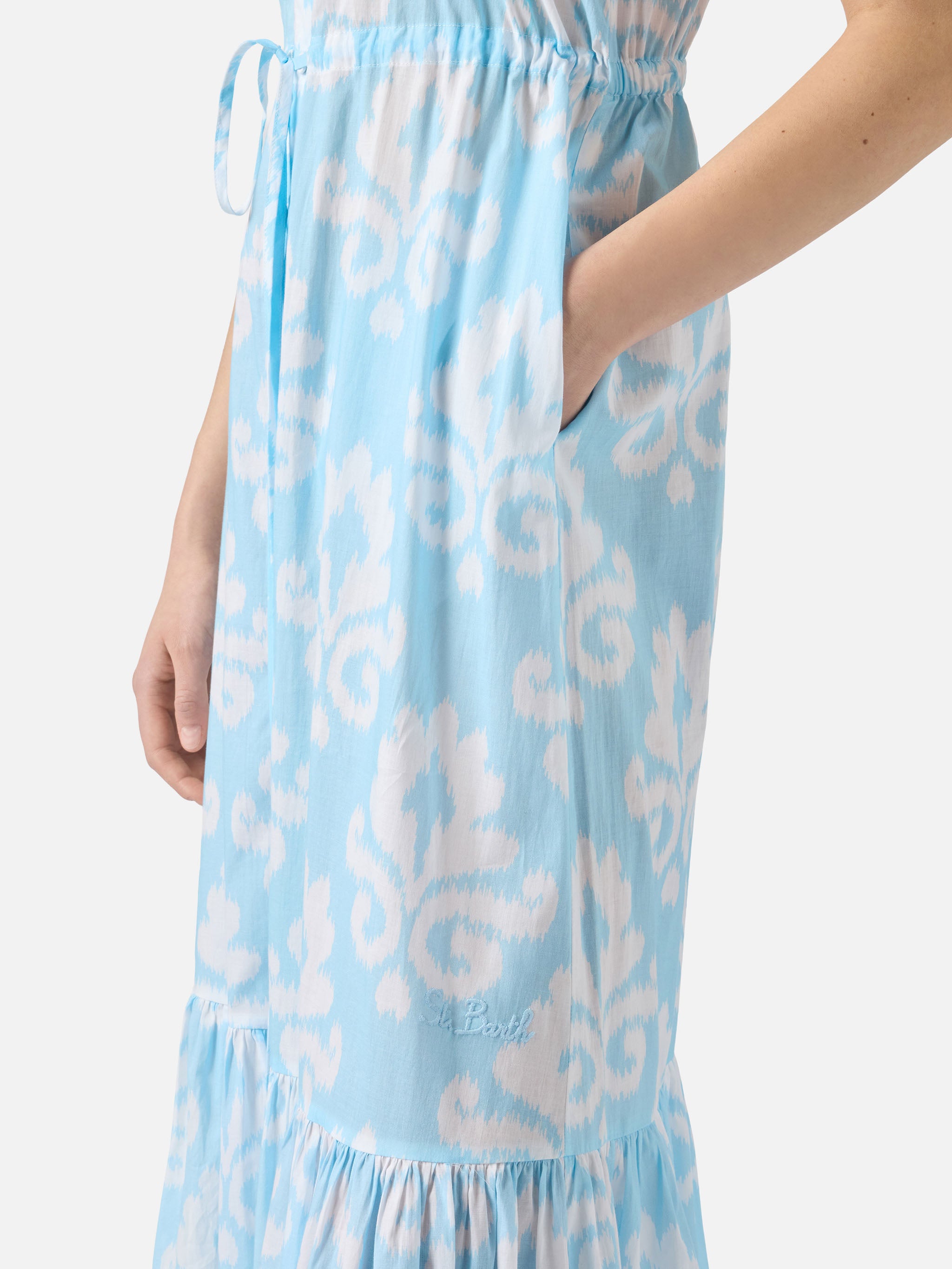 mc2-saint-barth-abito-lungo-ida-ikat-azzurro-in-cotone image 4