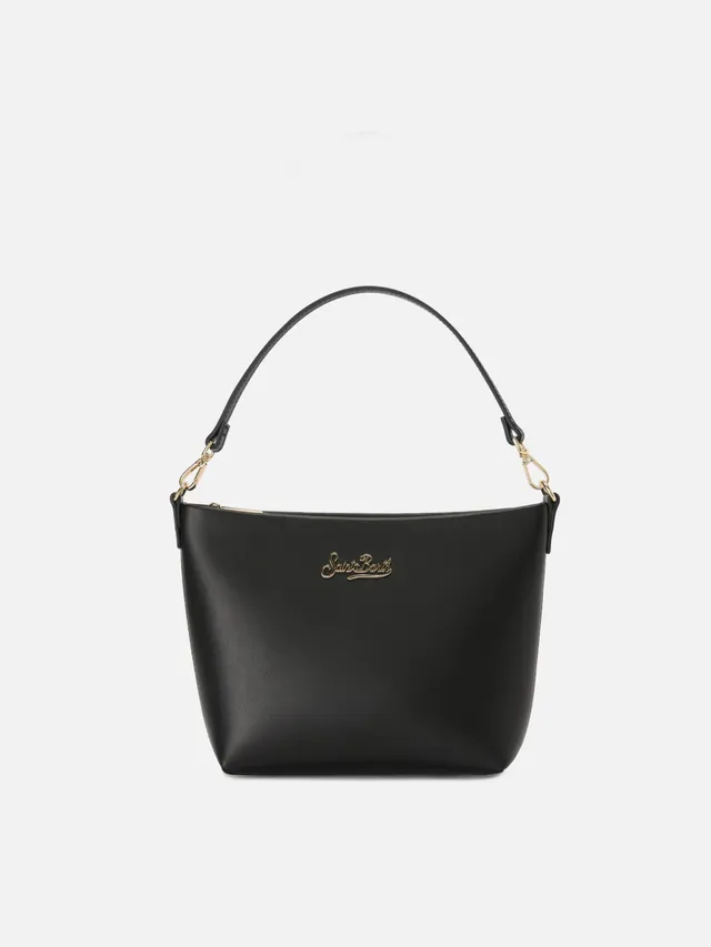 mc2-saint-barth-aline-borsa-spalla-donna-pelle-liscia-nera-logo image 1